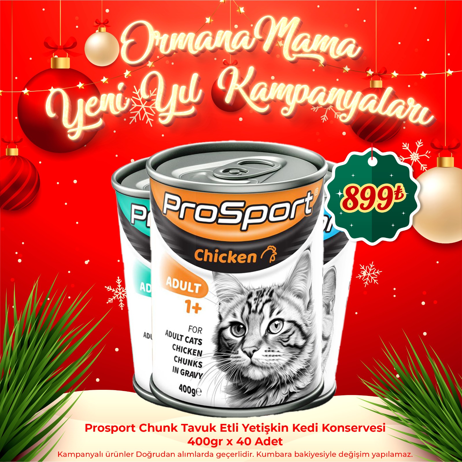 Prosport Kedi Konserve çeşitleri 2 koli Avantaj Paketi (40 Adet)