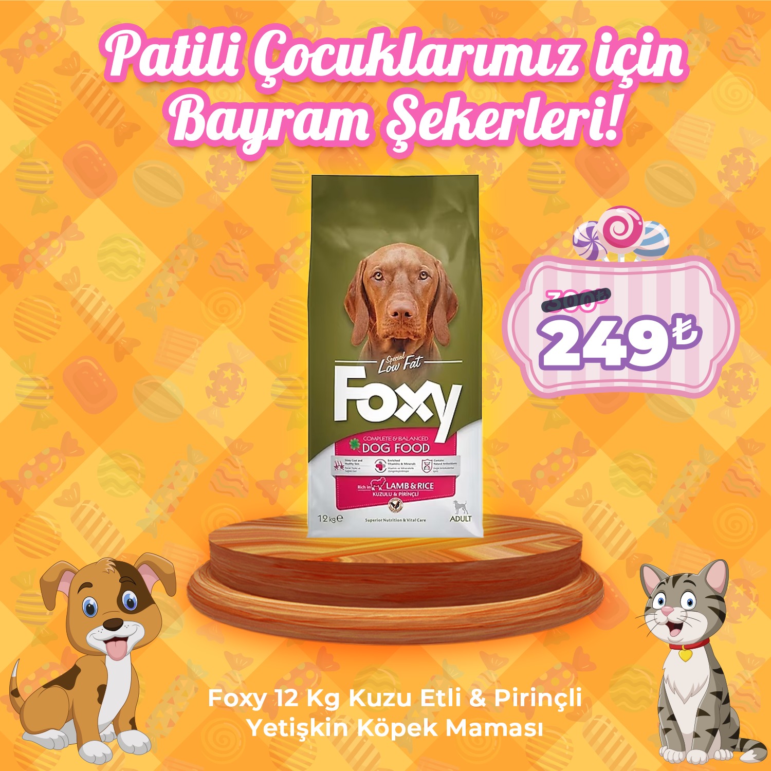 Foxy 12 Kg Kuzu Etli Pirinçli Yetişkin Köpek Maması