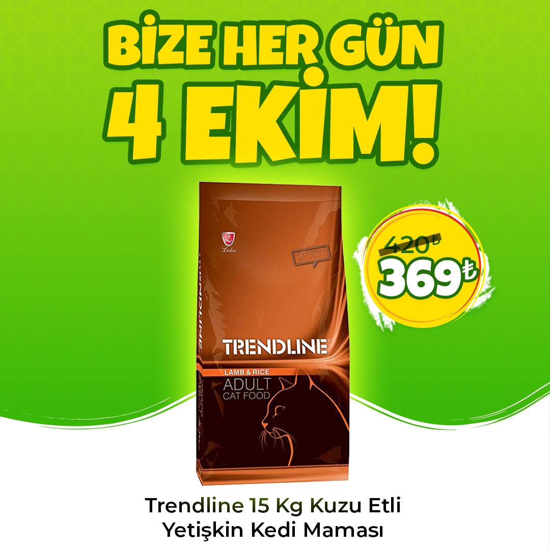 Trendline Kuzu Etli Pirinçli Yetişkin Kedi Maması 15 Kg