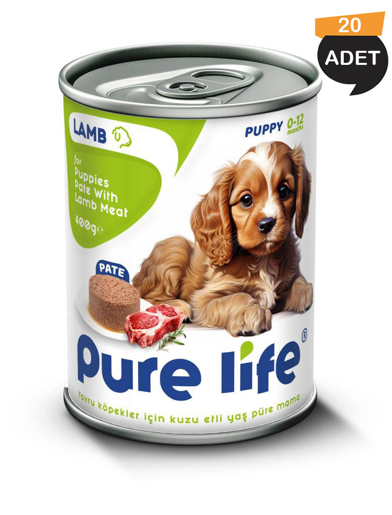 Pure Life Kuzu Etli Pate Yavru Köpek Maması 400gr x 20 Adet