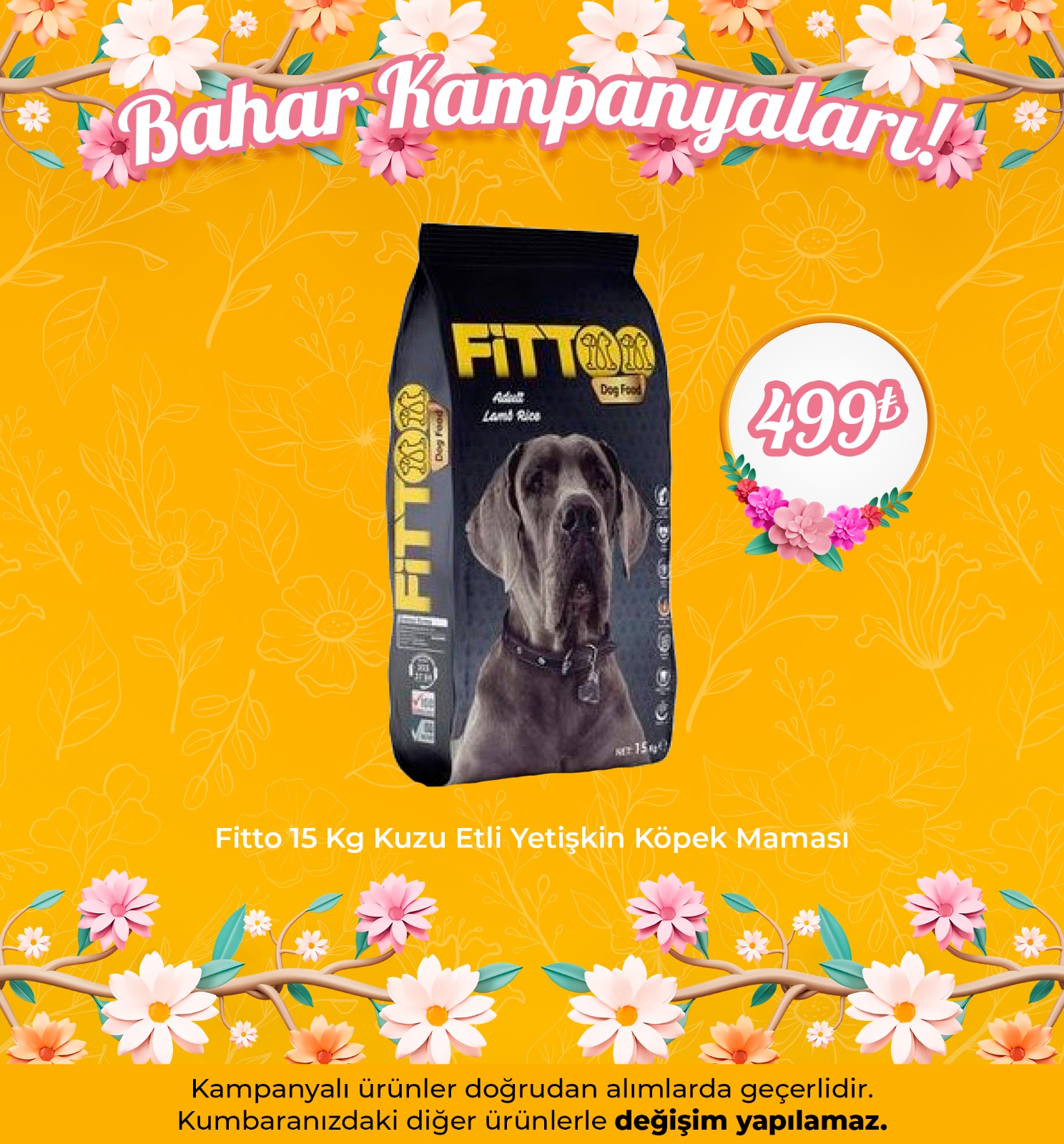 Fitto Kuzu Etli Yetişkin köpek maması 15 Kg