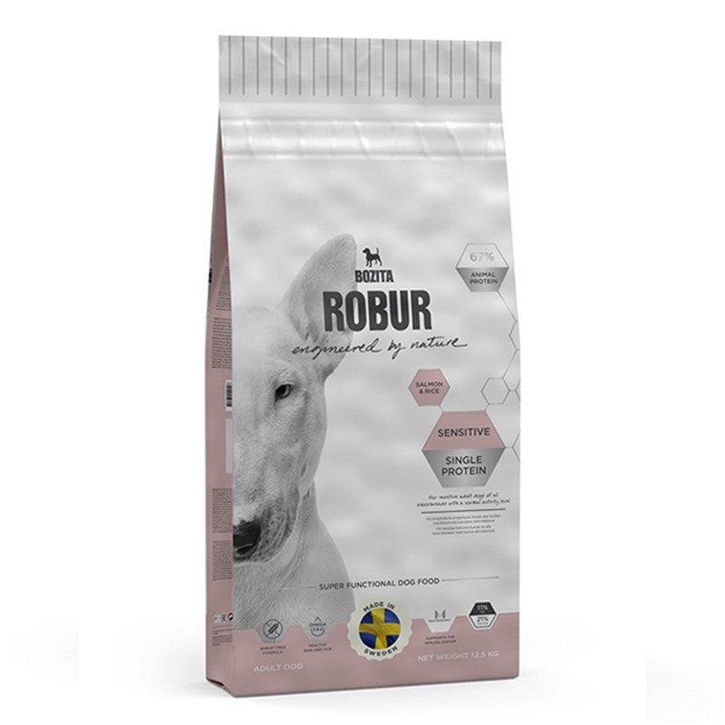 Bozita Robur Sensitive Single Protein Somonlu Hassas Tahılsız Köpek Maması 12.5 Kg