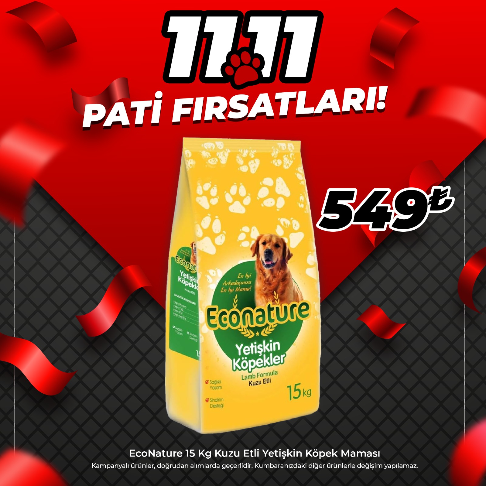 Econature 15 Kg Kuzu Etli Yetişkin Köpek Maması