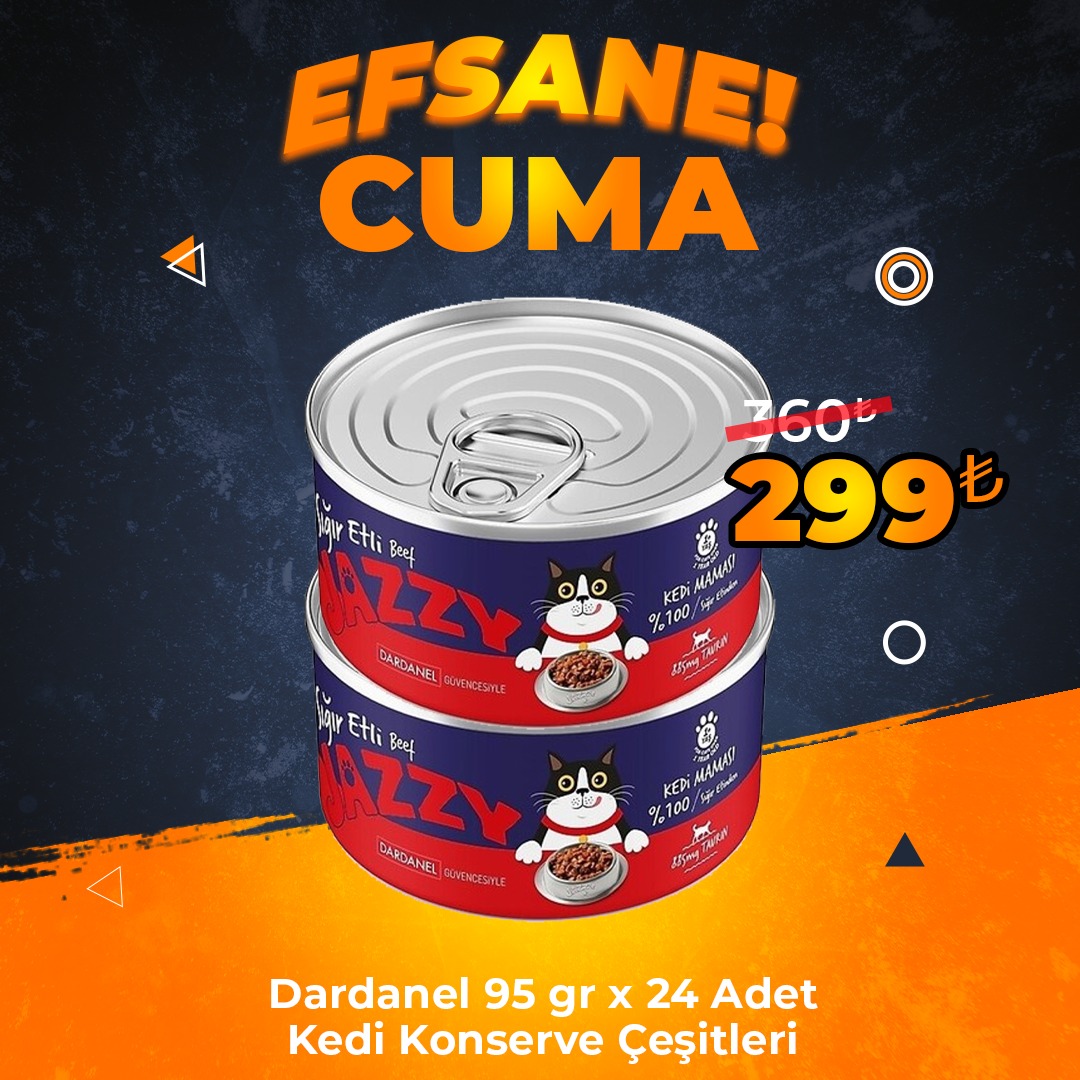 Dardanel Jazzy Kedi Konservesi Çeşitleri 95gr x 24 Adet