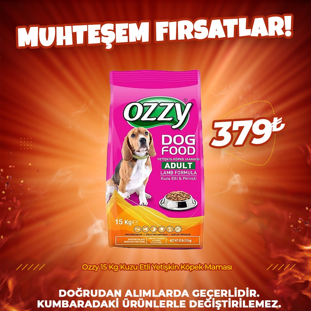 Ozzy 15 Kg Kuzu Etli ve Pirinçli Yetişkin Köpek Maması