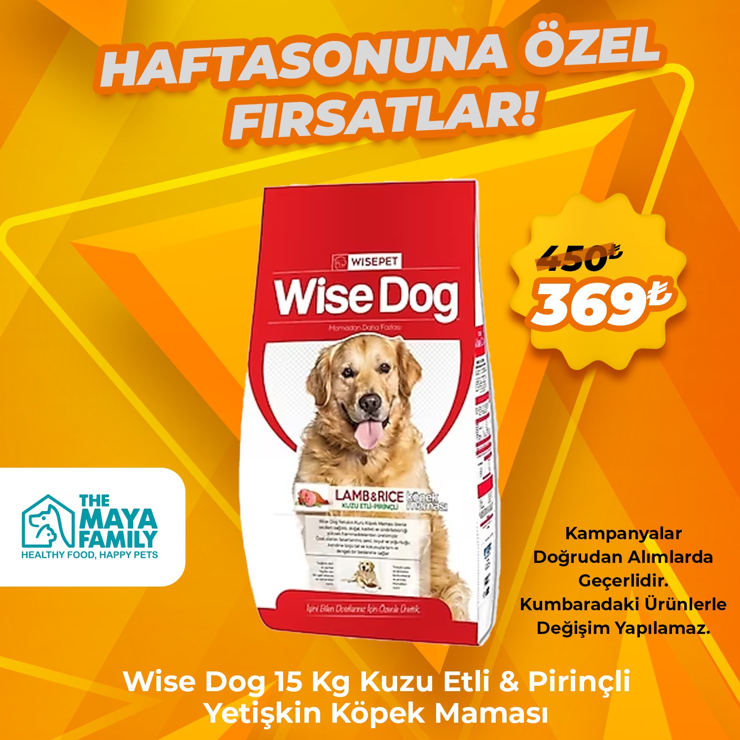 Wise Dog Kuzu Etli Pirinçli Yetişkin Köpek Maması 15 Kg