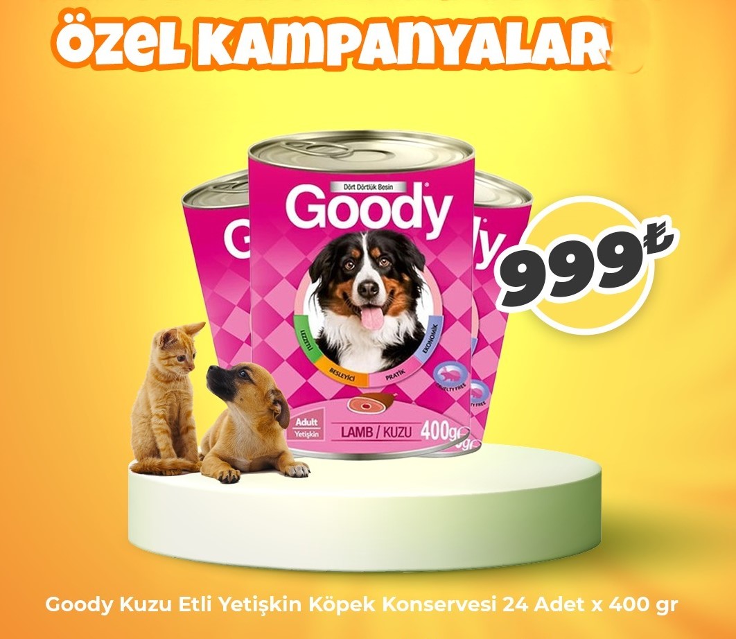 Goody Kuzu Etli Yetişkin Köpek Konservesi 24 Adet x 400gr