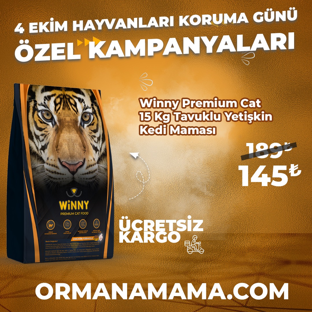 Winny Tavuklu 15 Kg Yetişkin Kedi Maması 