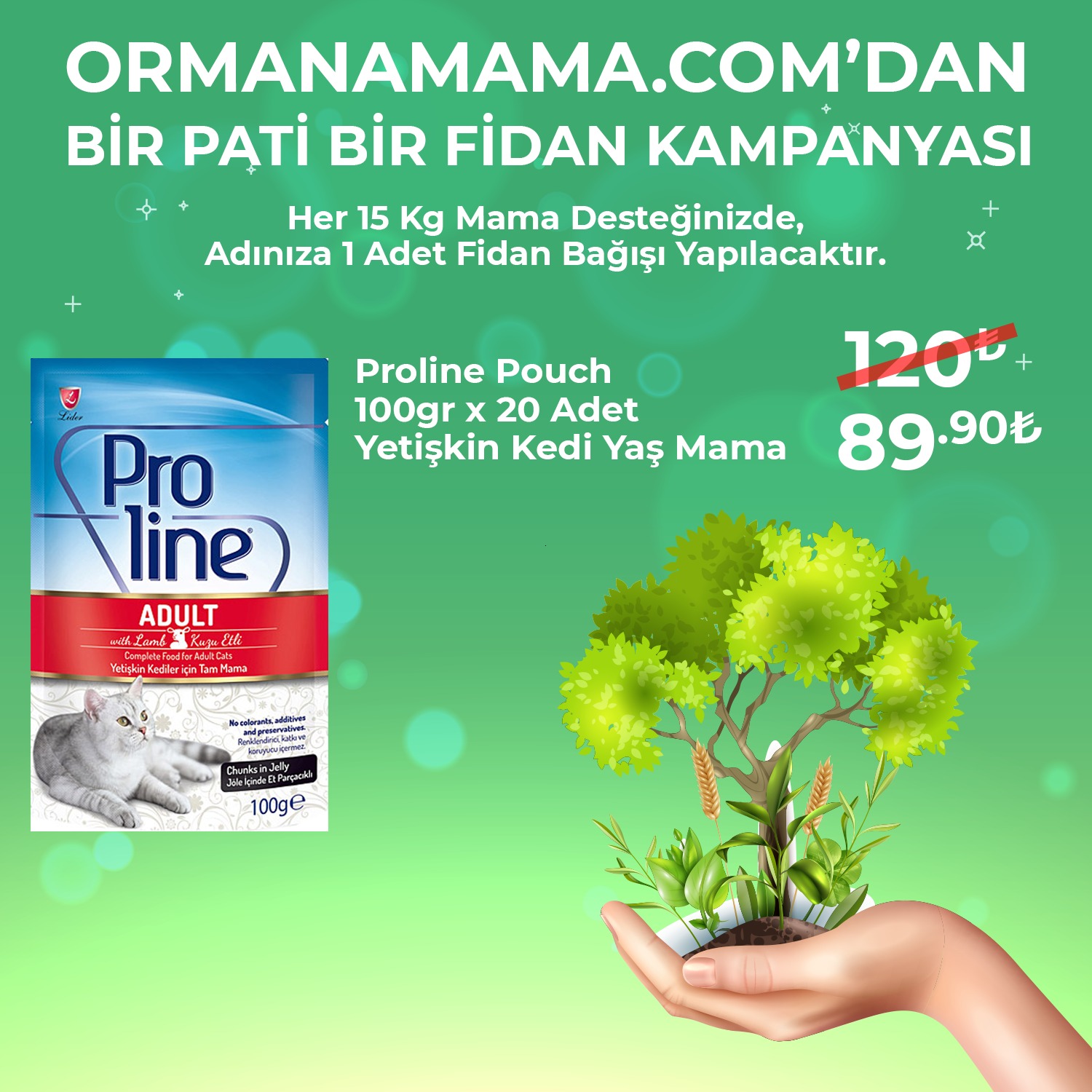 Proline Pouch 100Gr Mama Çeşitleri x 20 Adet (Fidan Hediyeli)