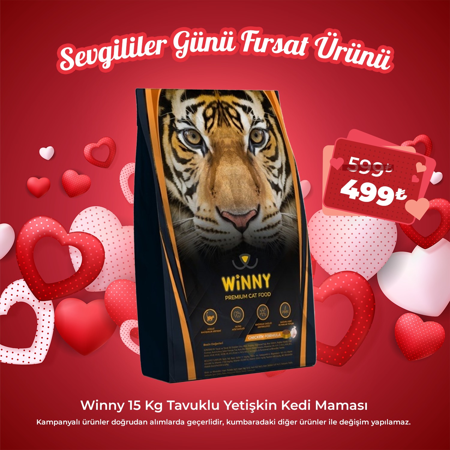 Winny 15 Kg Tavuklu Yetişkin Kedi Maması