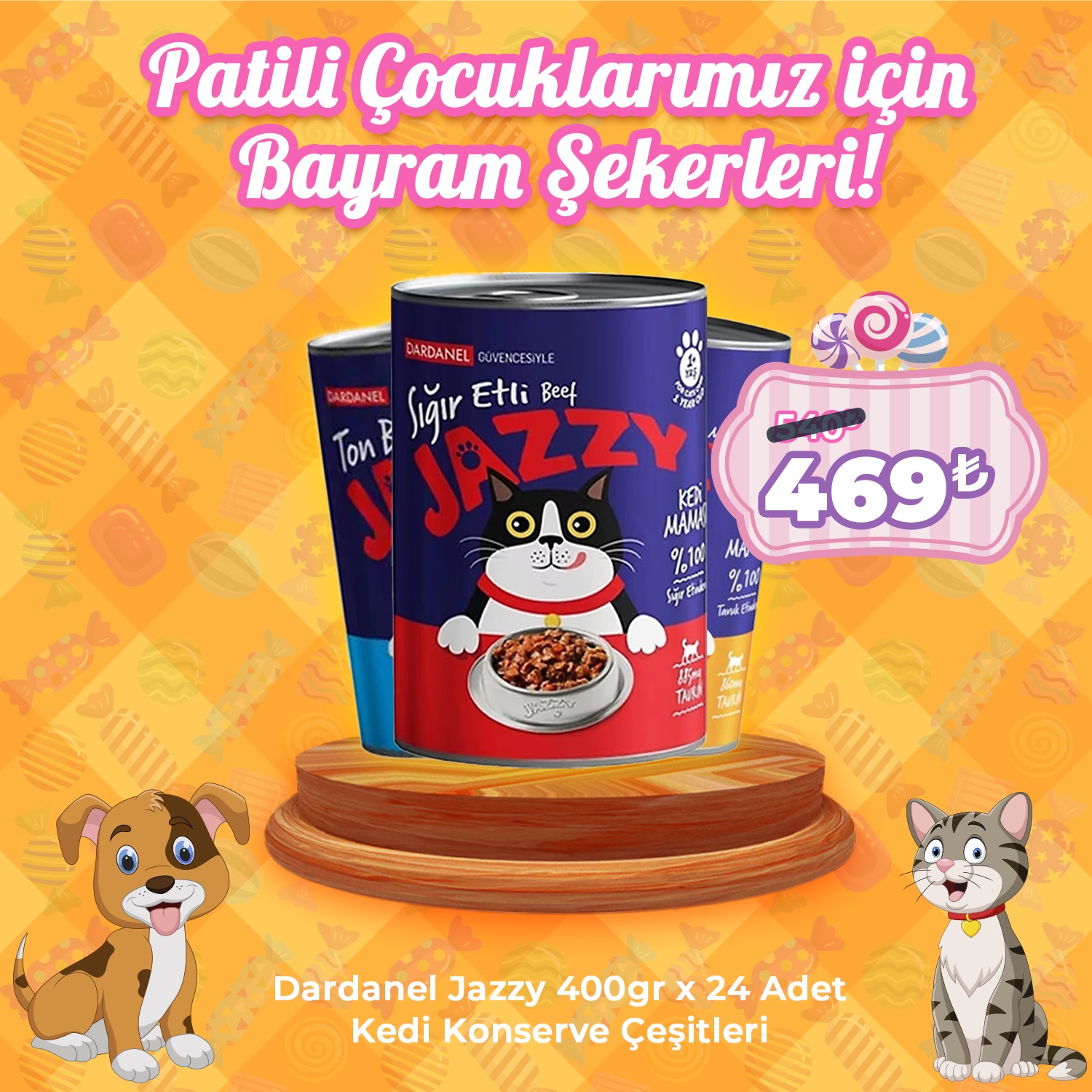 Dardanel Jazzy 400gr x 24 Adet Kedi Konserve Çeşitleri