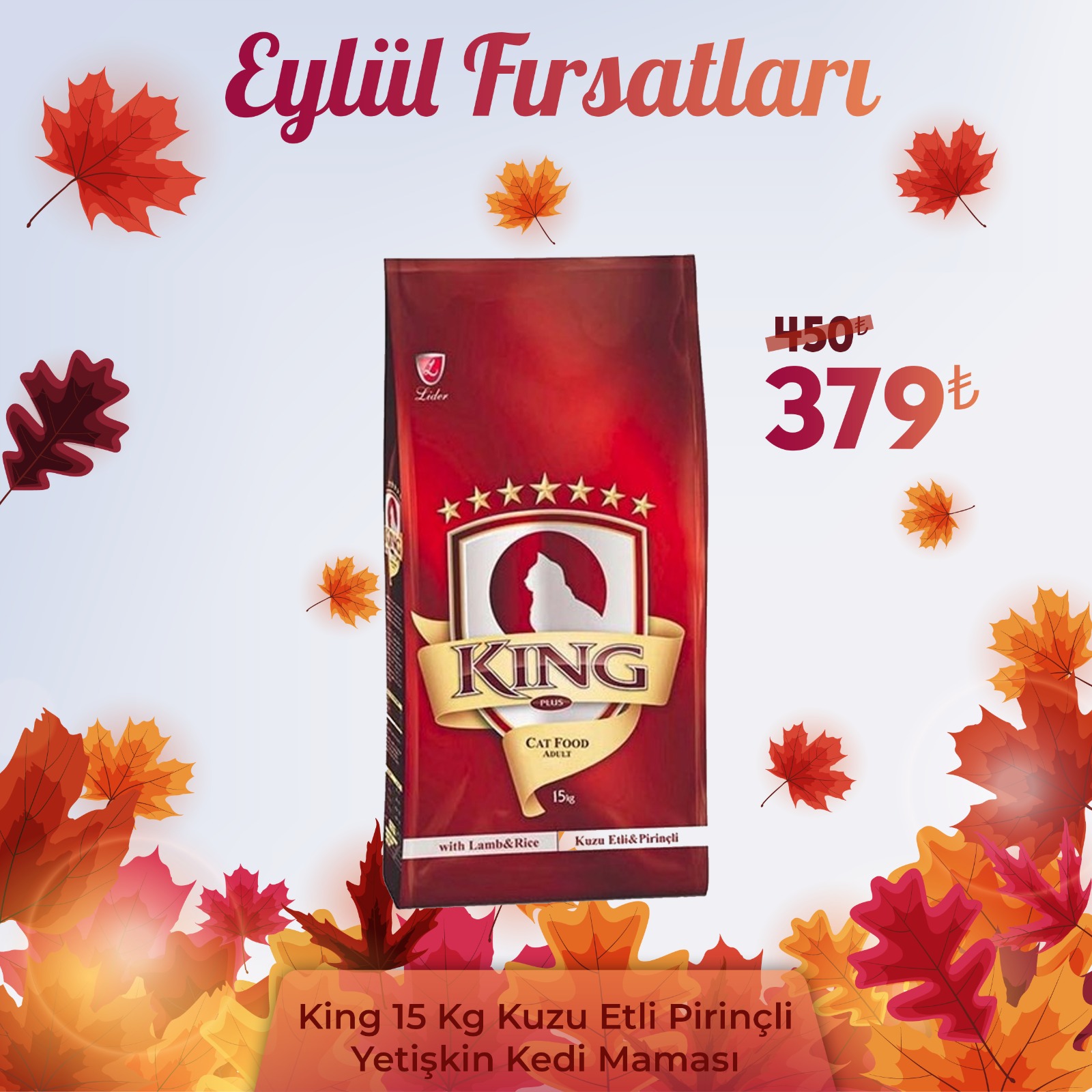KİNG ETLİ YETİŞKİN KEDİ MAMASI 15 KG