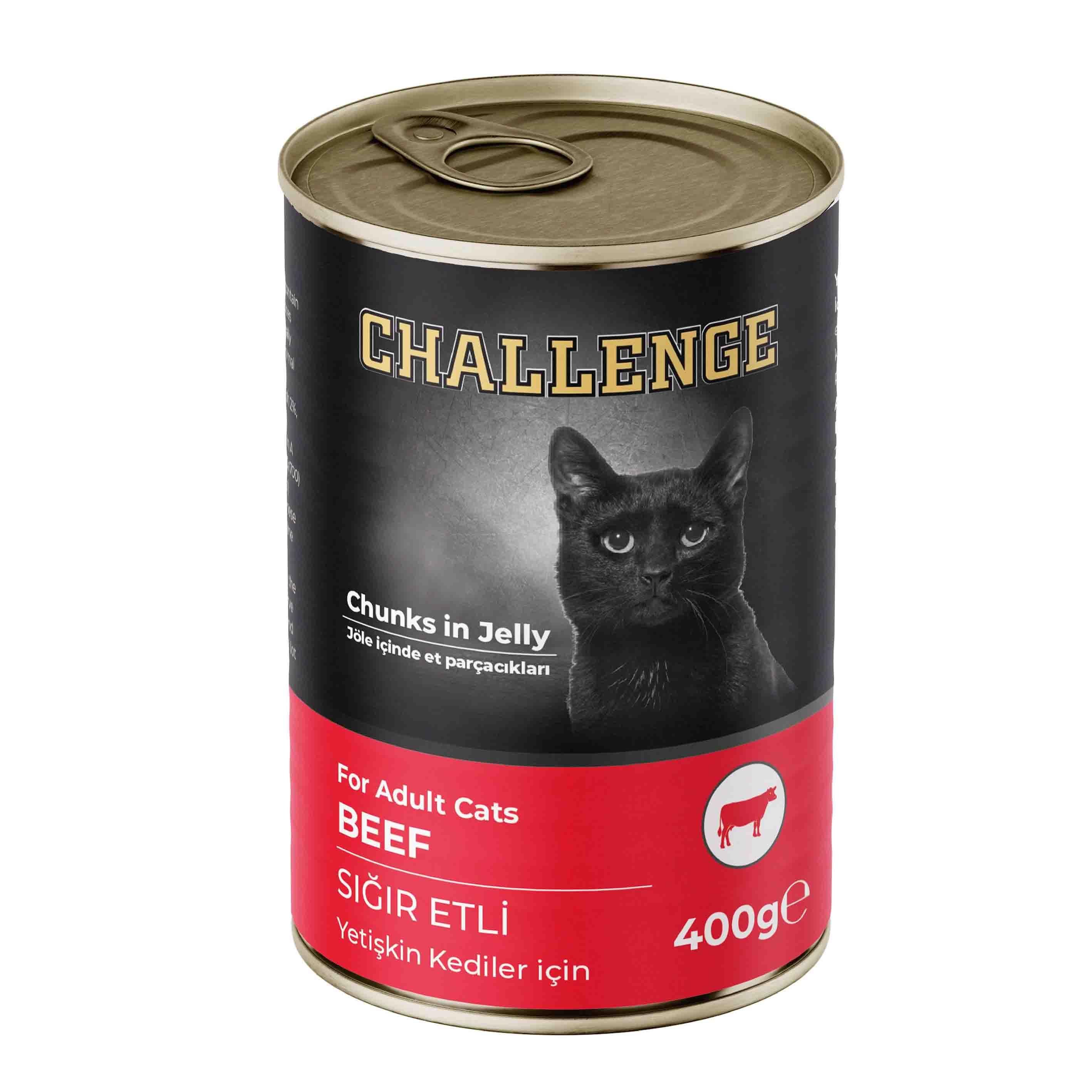Challenge Sığır Etli Yetişkin Kedi Konservesi 400 gr x 24 Adet