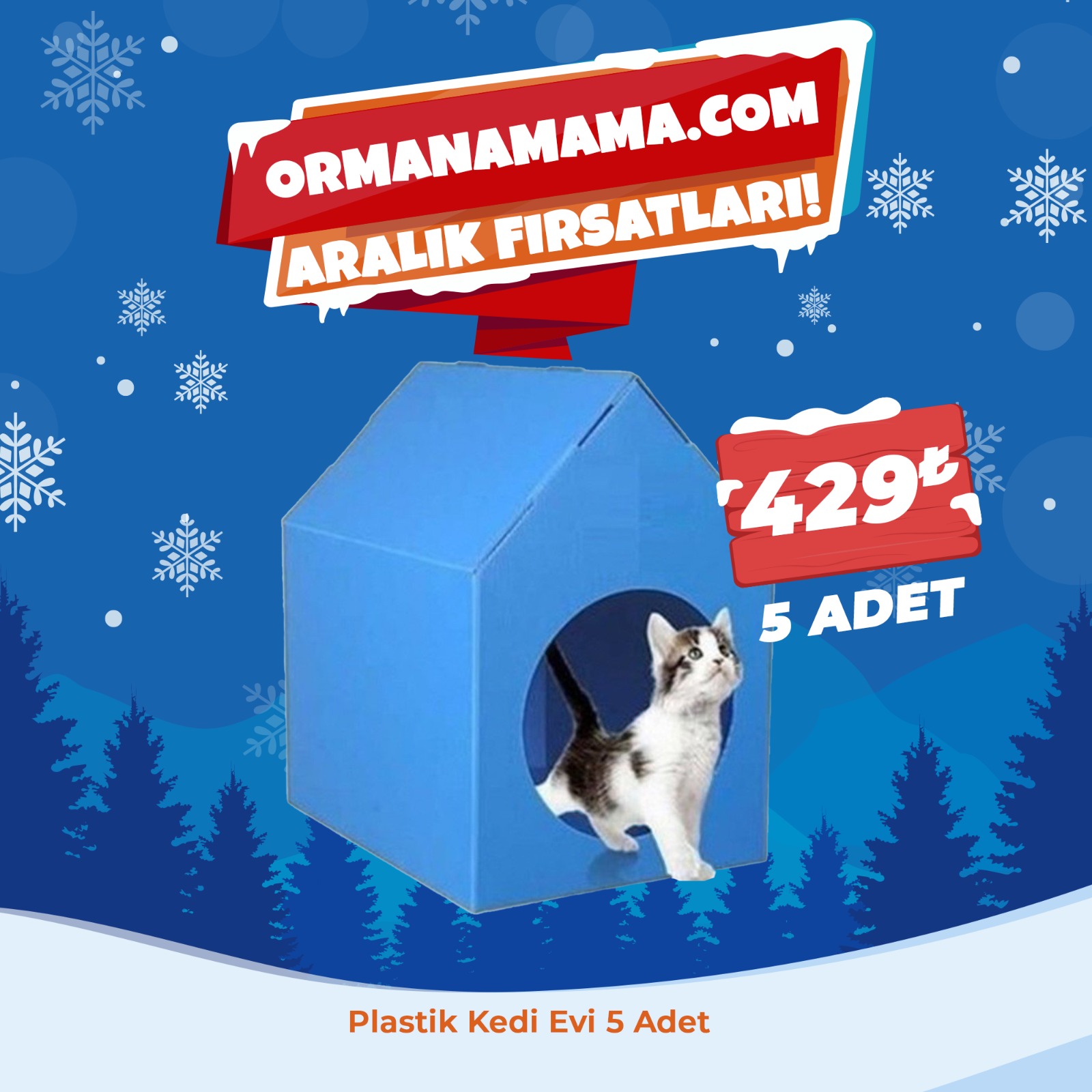 Plastik Kedi Evi 5 Adet