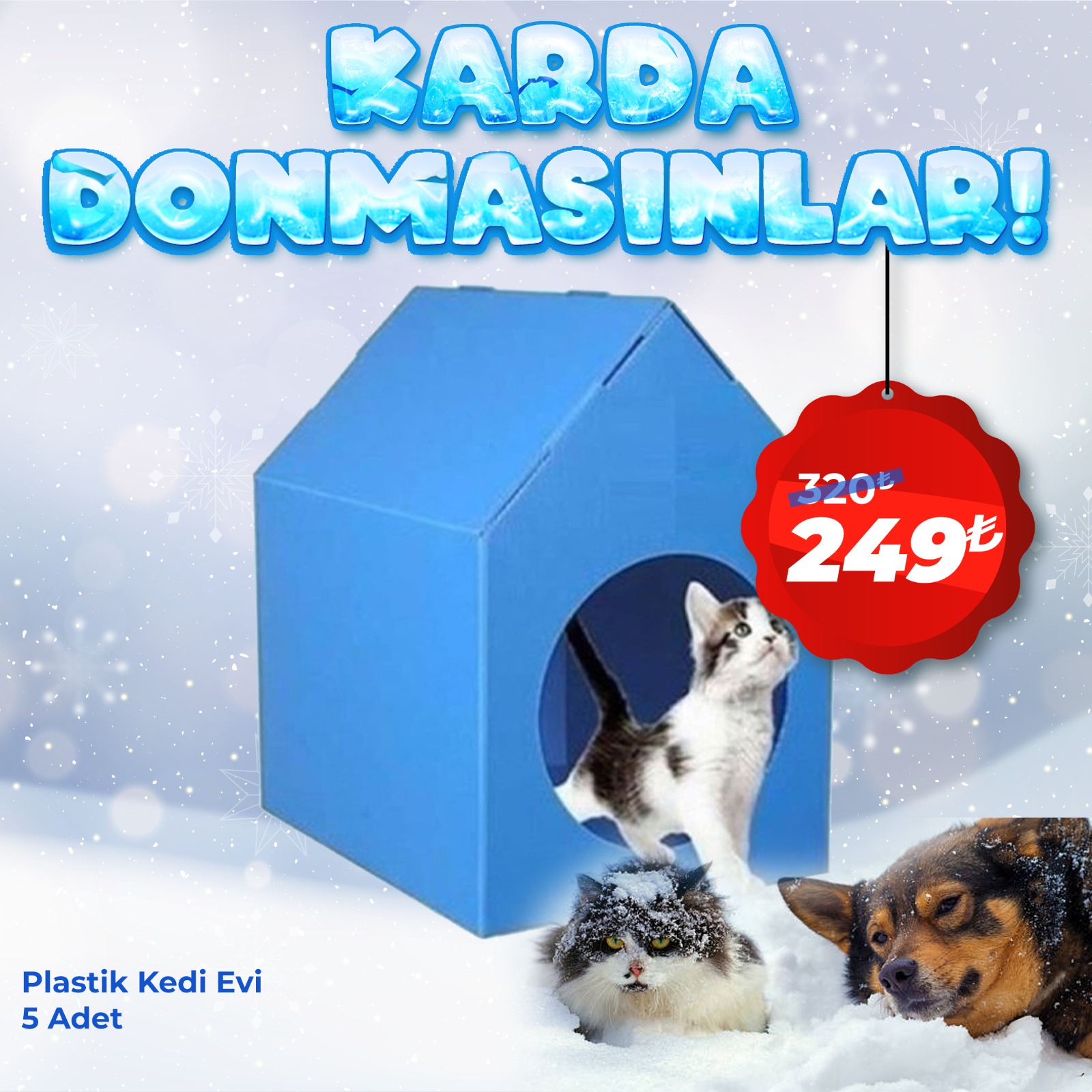 Plastik Kedi Evi 5 adet