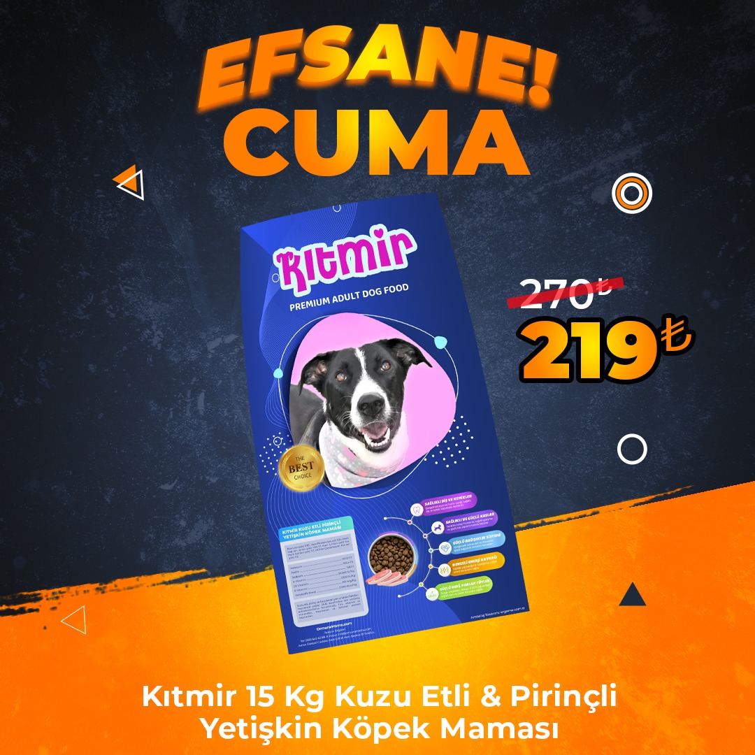 Kıtmir 15 Kg Kuzu Etli Pirinçli Premium Yetişkin Köpek Maması