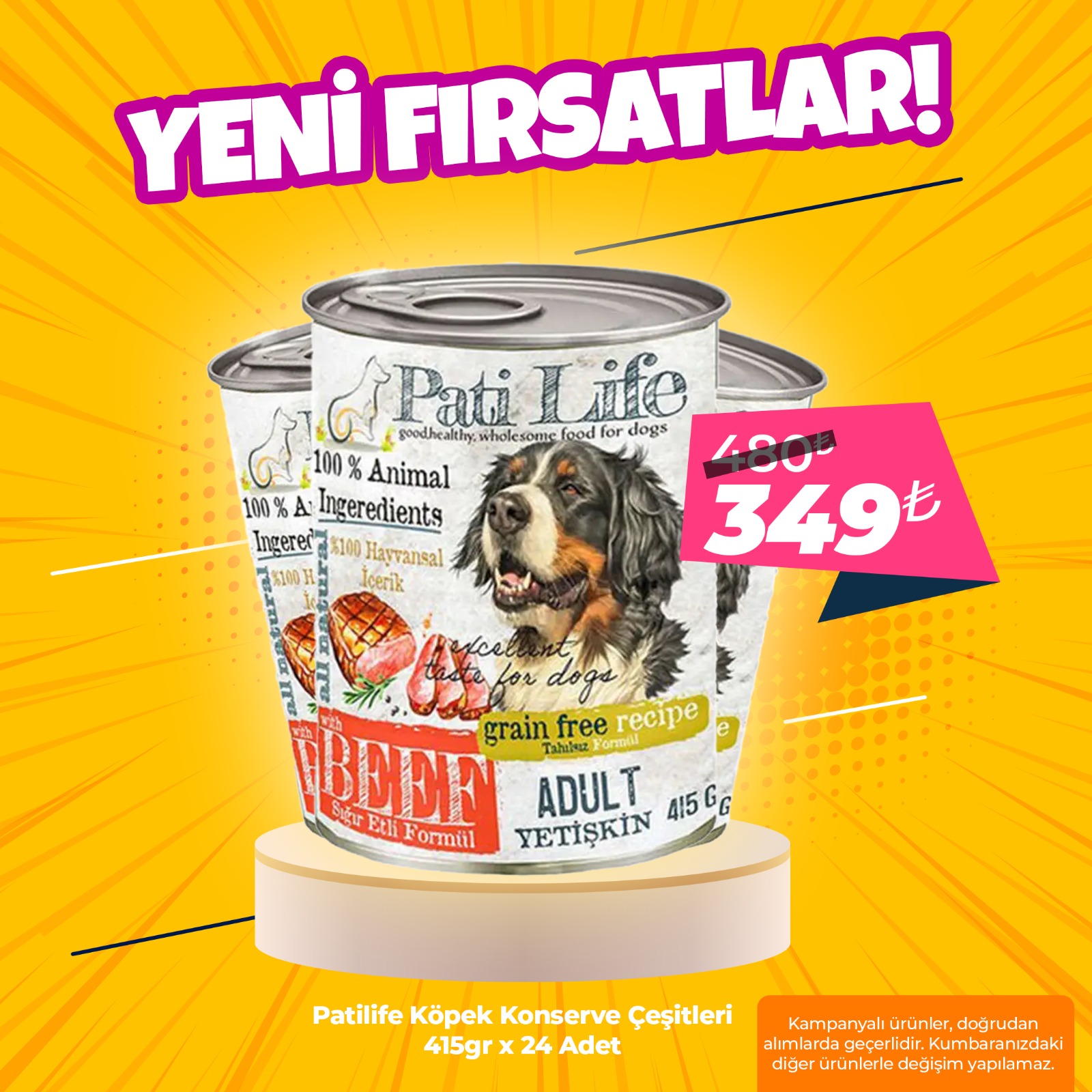 PatiLife 415grx24 Adet Köpek Konserve Çeşitleri