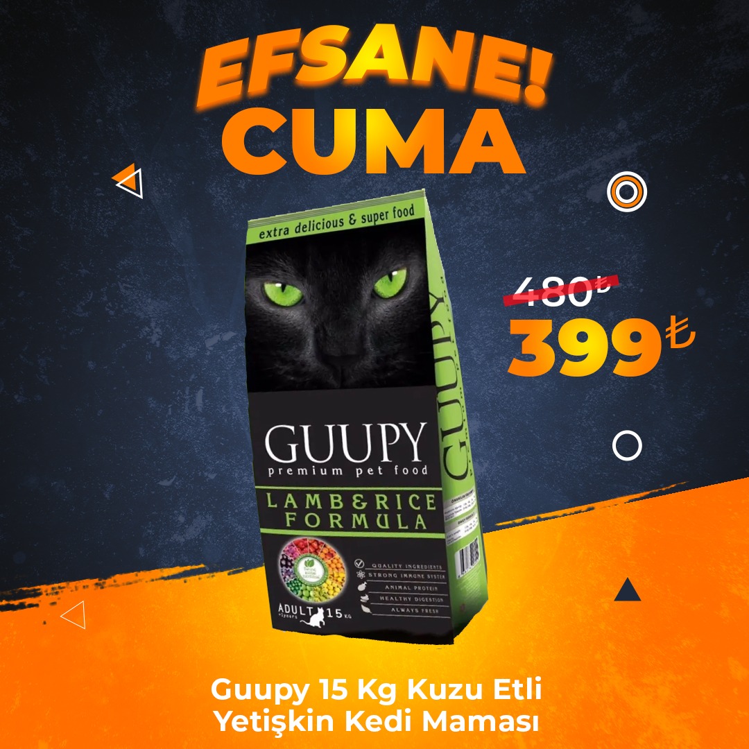 GUUPY Kuzu Etli Yetişkin Kedi Maması 15kg