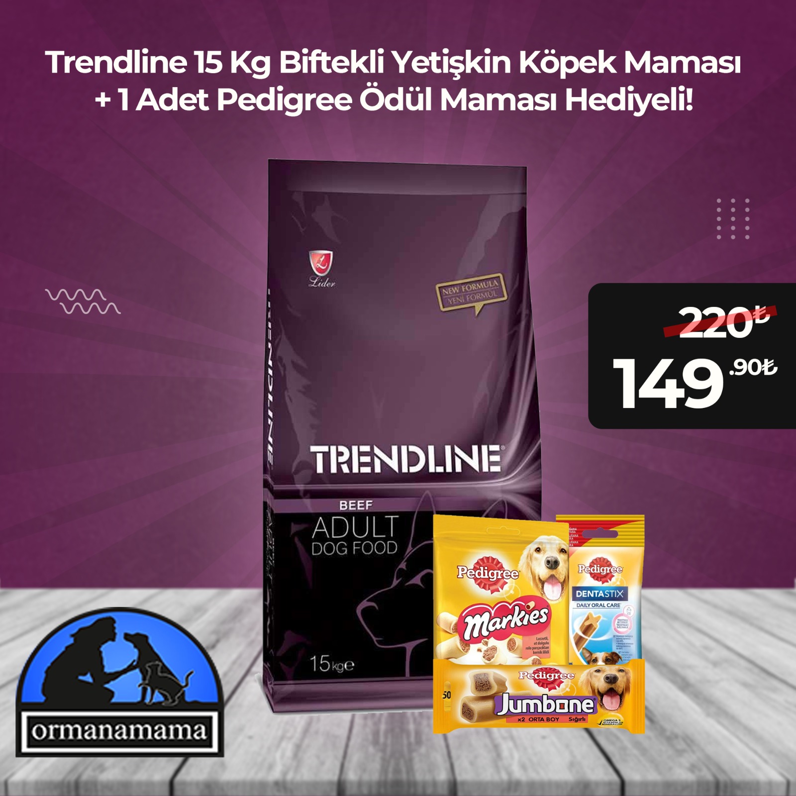 Trendline 15 Kg Biftekli Yetişkin Köpek Maması