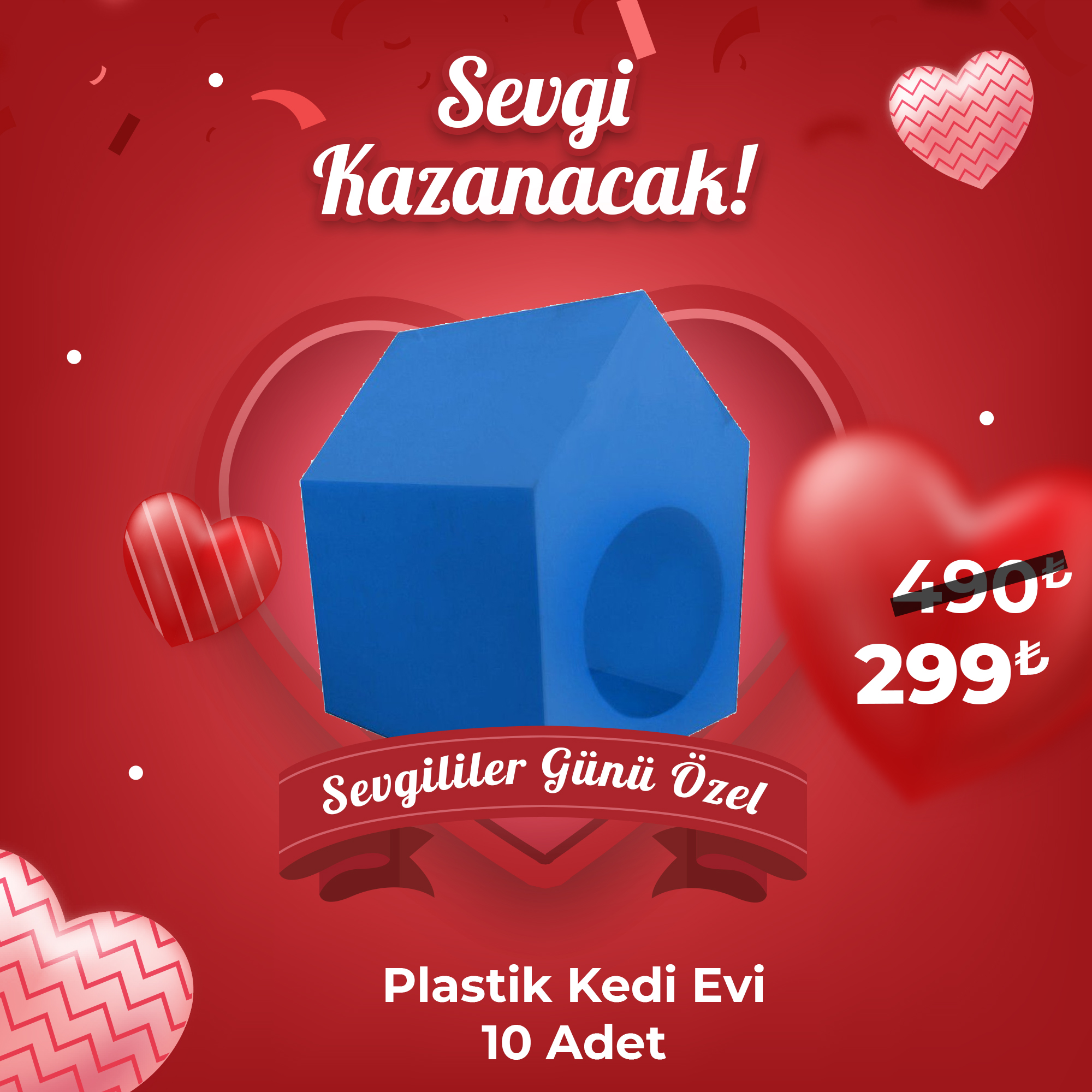 Plastik Kedi Evi x 10 Adet