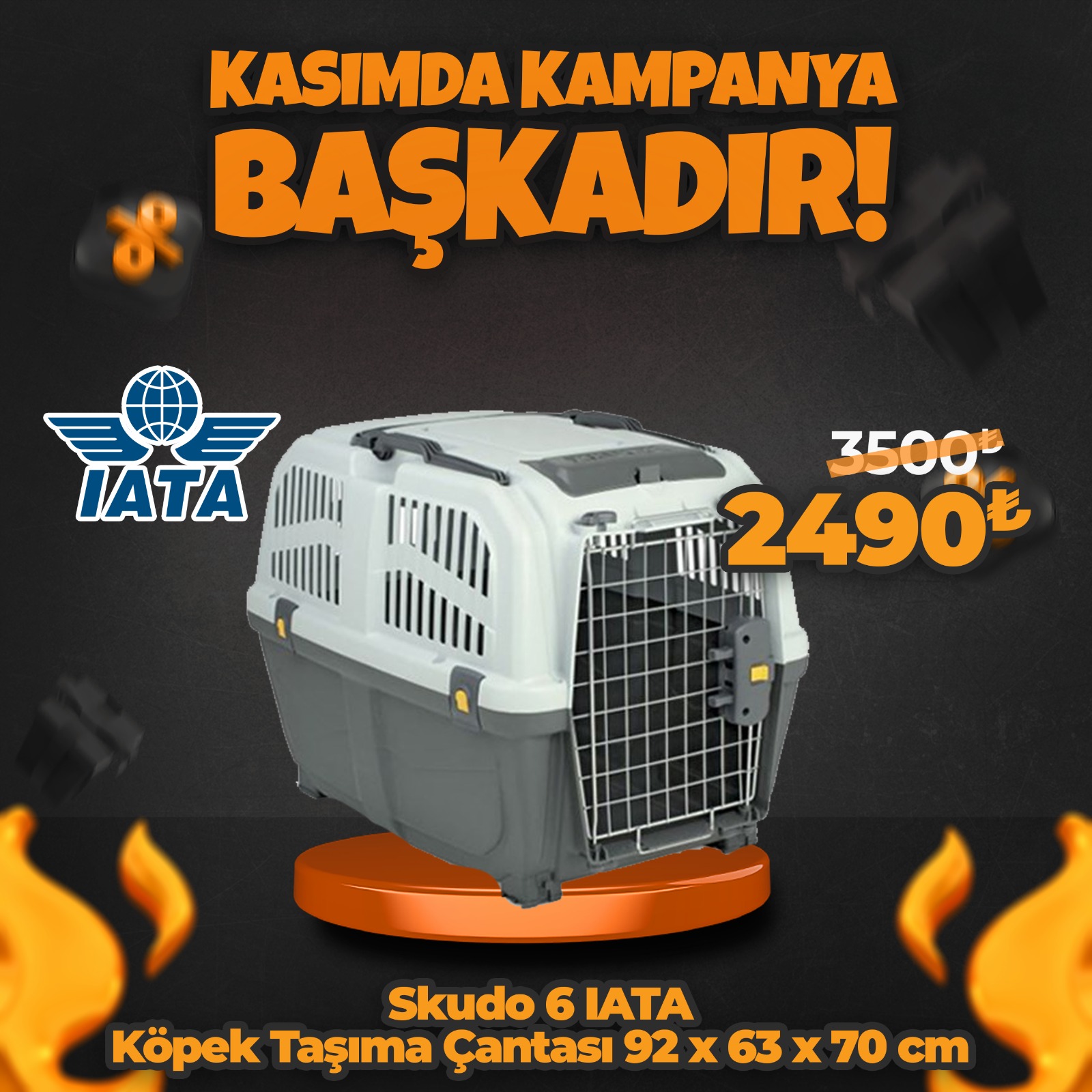 Skudo-6 Iata Tekerleksiz Taşıma Kafesi