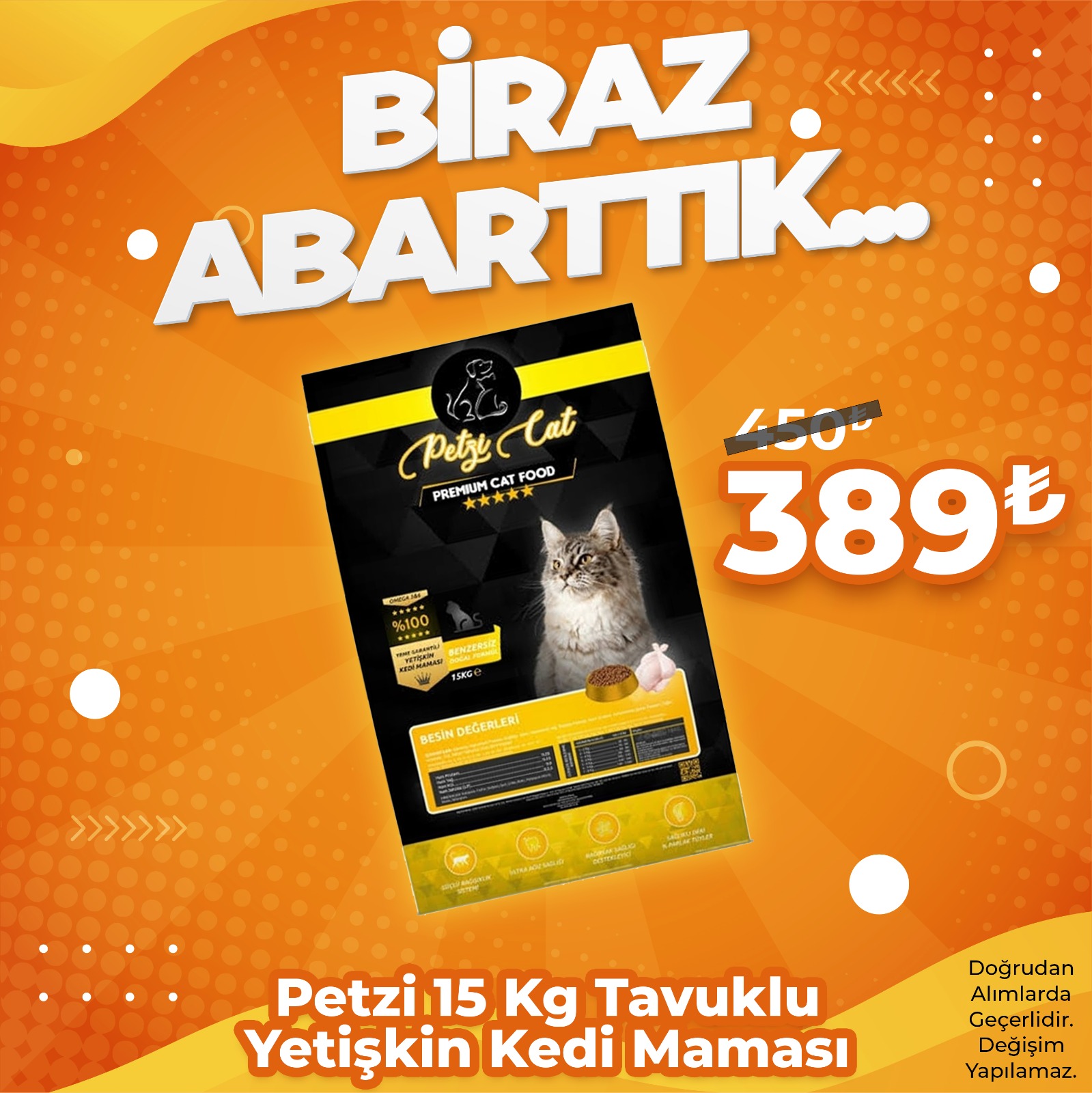 Petzi Cat Premium Tavuklu 15 Kg Yetişkin Kedi Maması