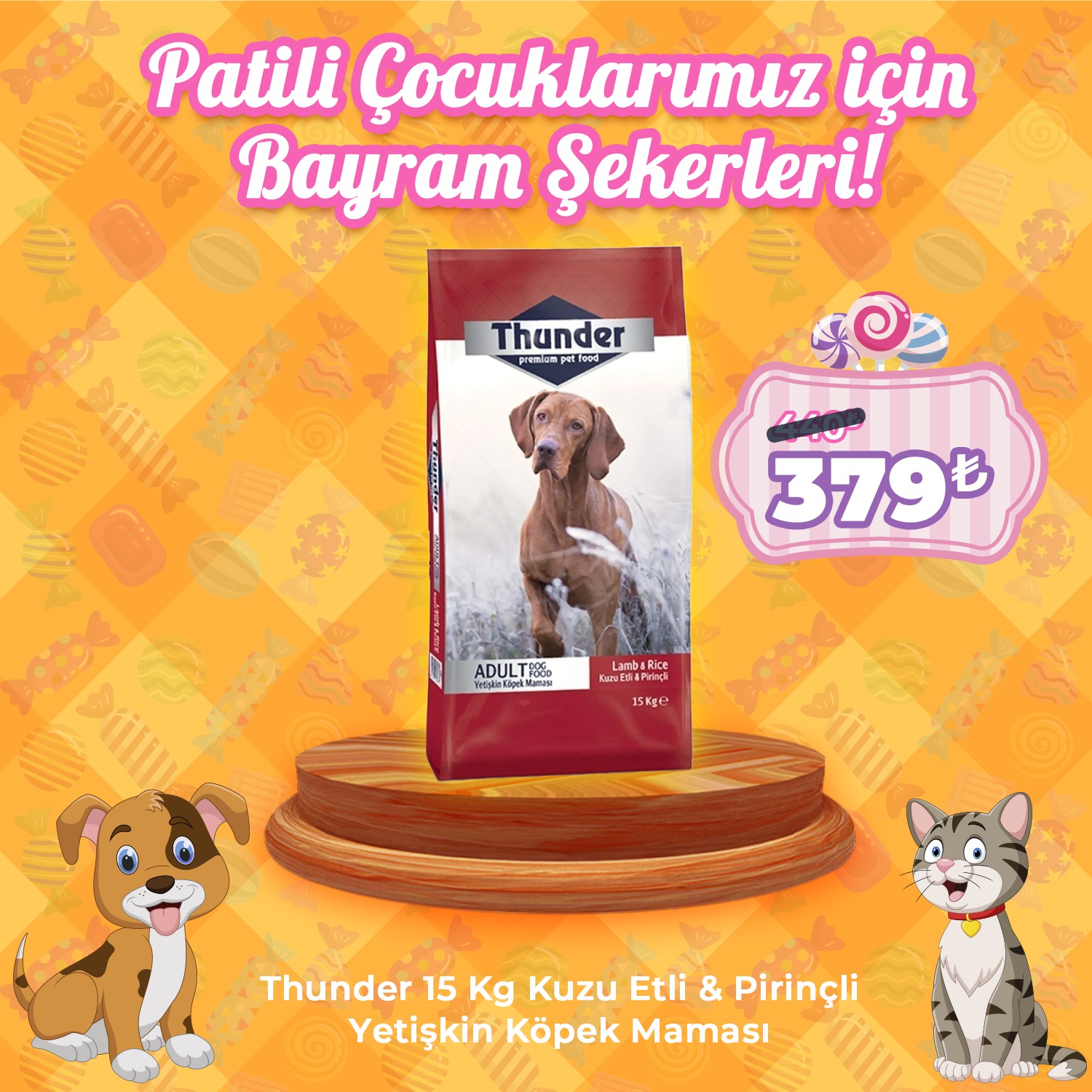 Thunder 15 Kg Kuzu Etli & Pirinçli Yetişkin Köpek Maması