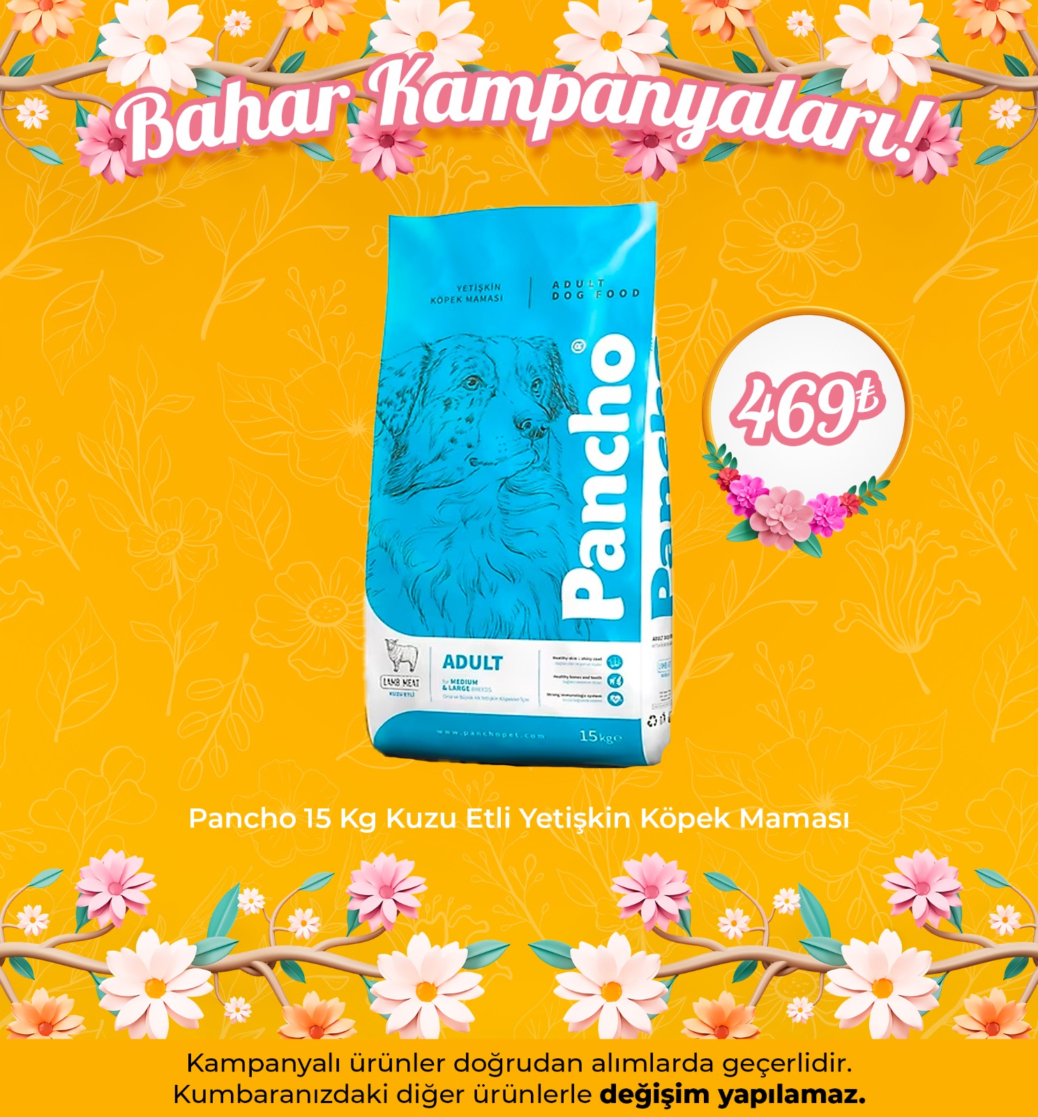 Pancho 15 Kg Kuzu Etli Yetişkin Köpek Maması