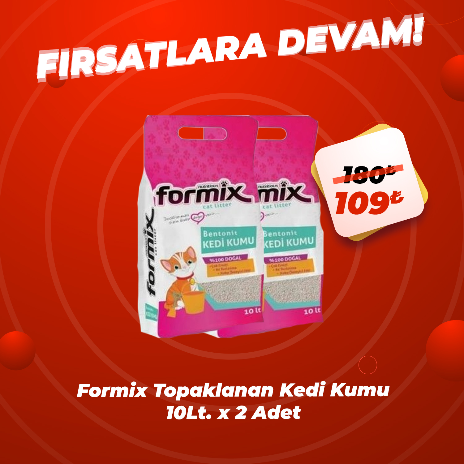 Formix Topaklanan Kedi Kumu 2 x 10lt