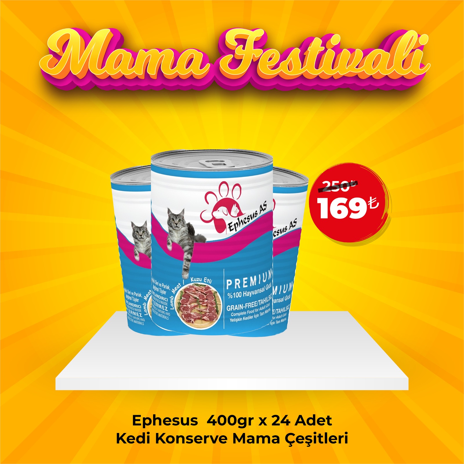 Ephesus As 415Gr x 24 Adet Kedi Konserve Çeşitleri