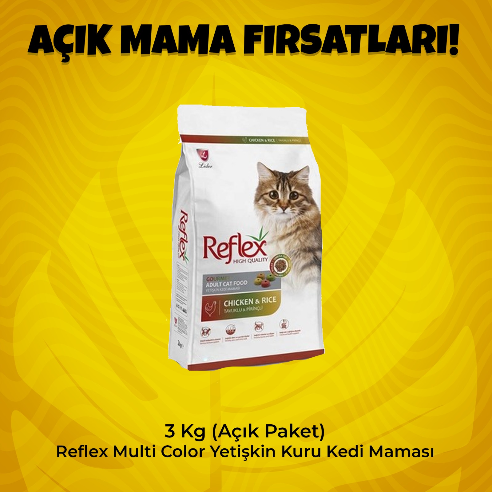 3 Kg (Açık Paket) Reflex Multi Color Yetişkin Kuru Kedi Maması