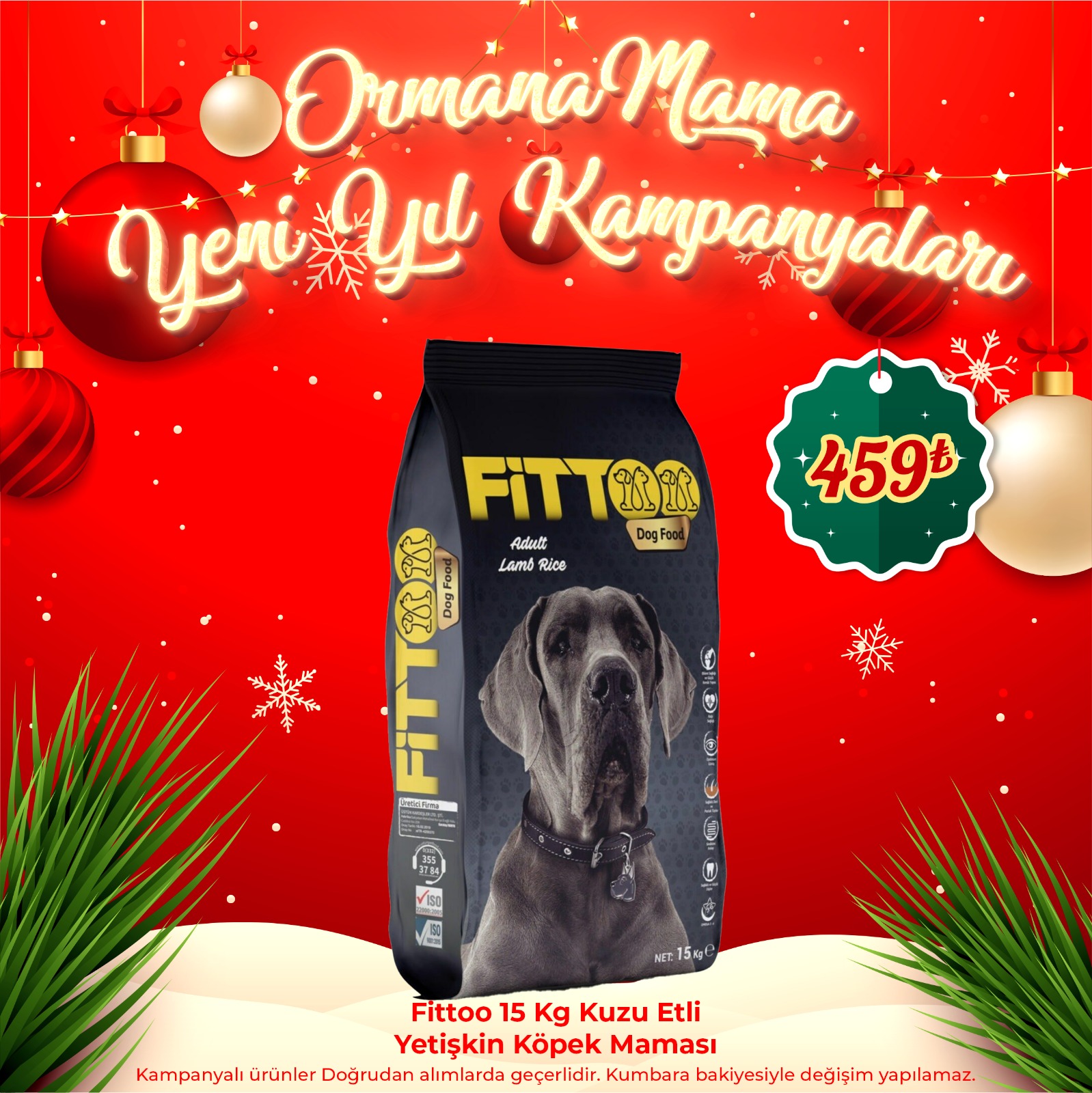 Fitto Kuzu Etli Yetişkin köpek maması 15 Kg