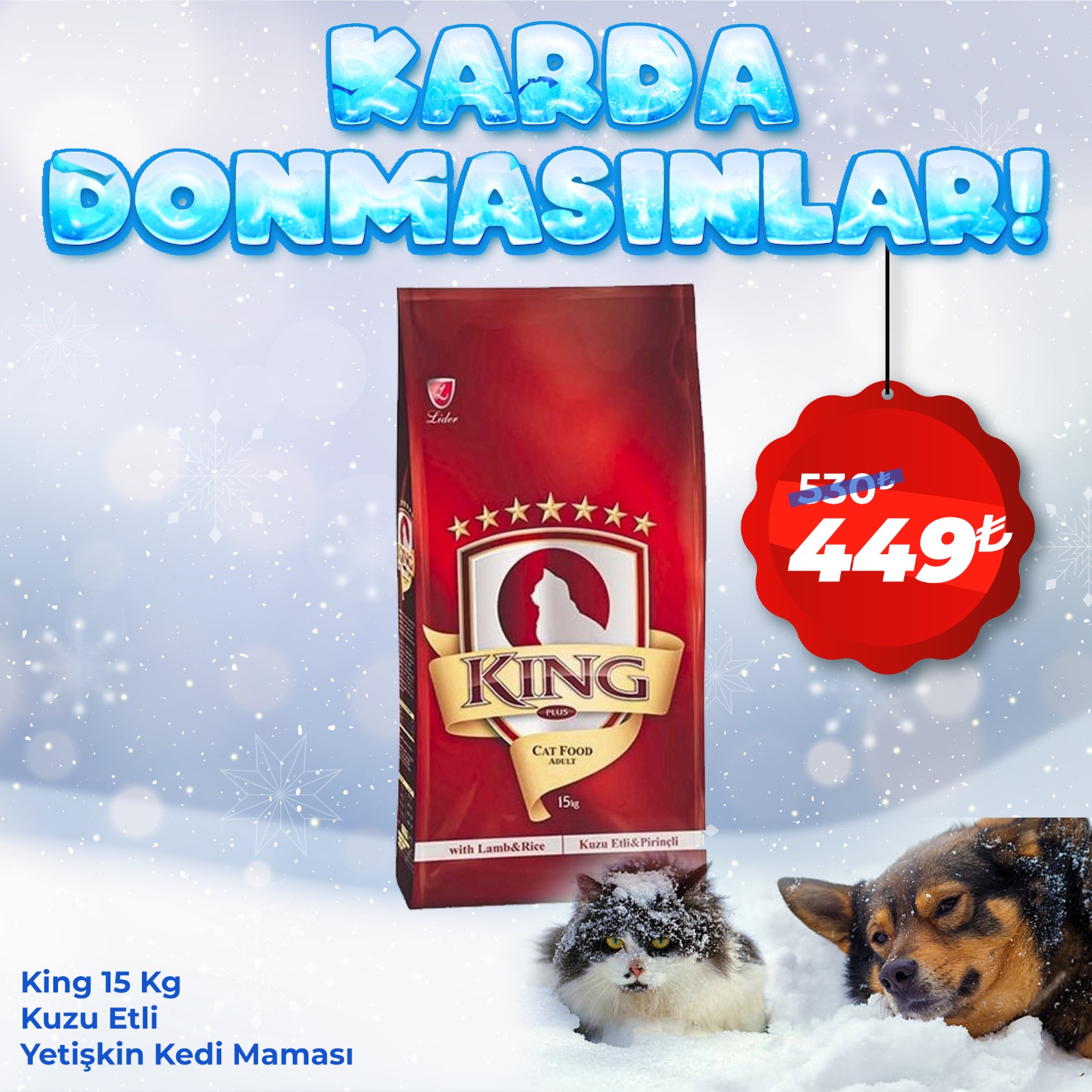 King 15 Kg Kuzu Etli Yetişkin Kedi Maması