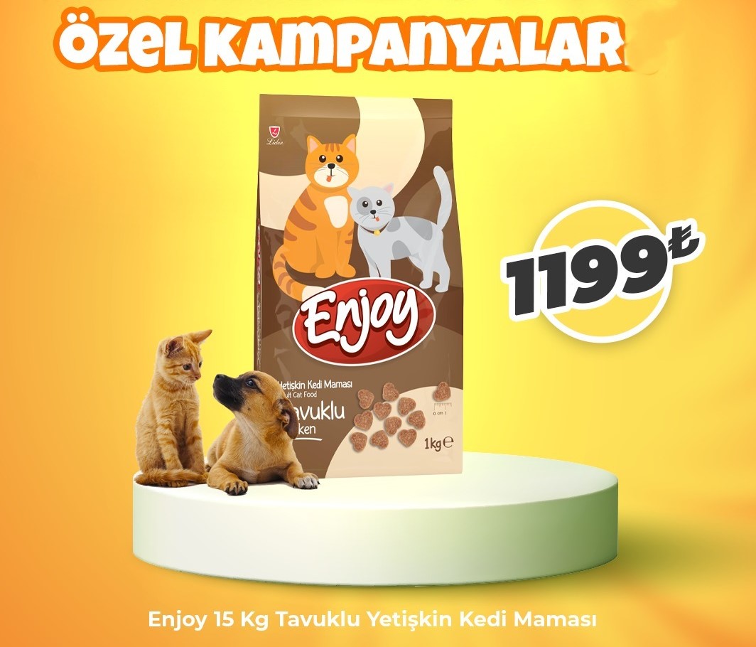 Enjoy 15 Kg Tavuklu Yetişkin Kedi Maması