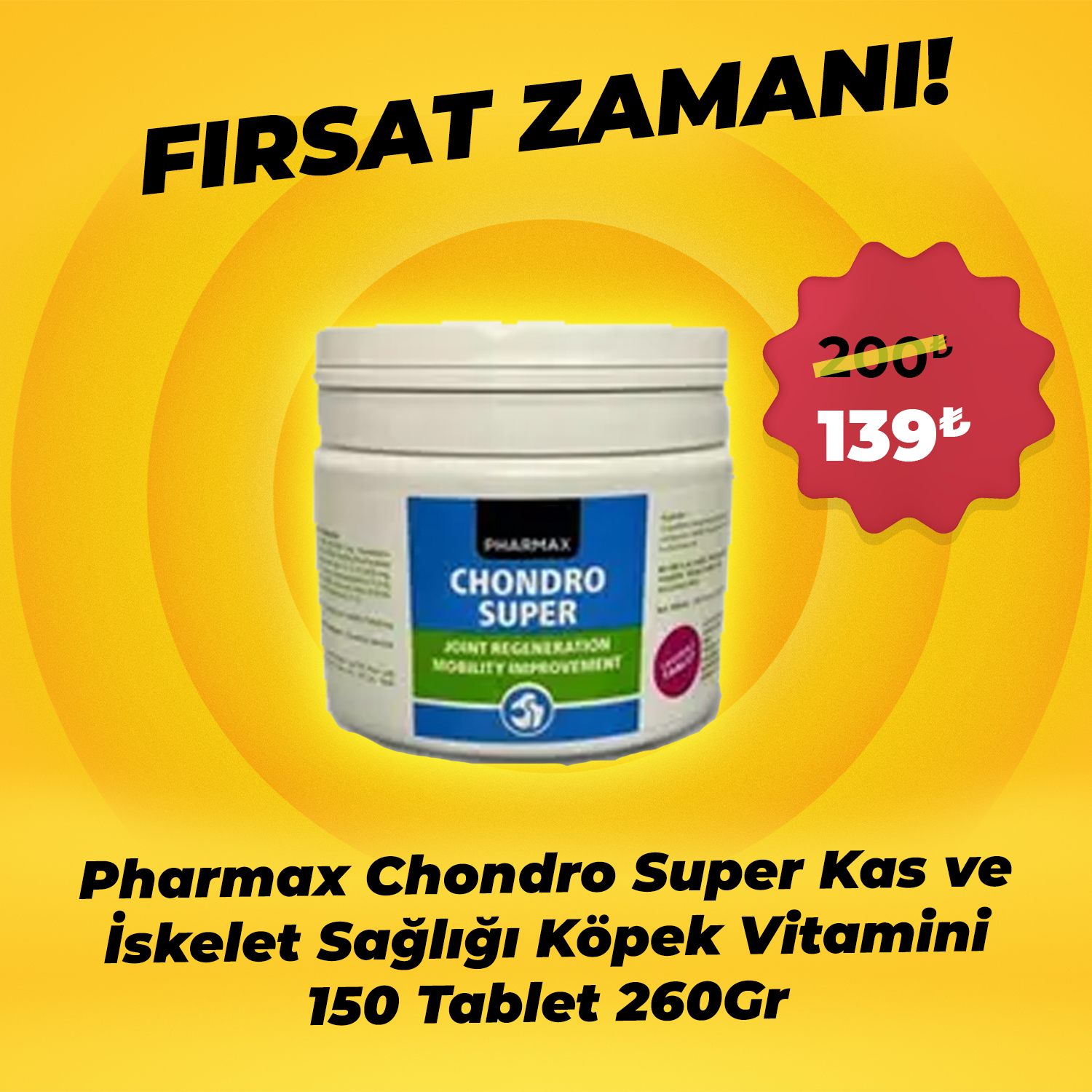 Pharmax Canvit Chondro Süper Köpek Eklem Desteği 150 Tablet 260 gr