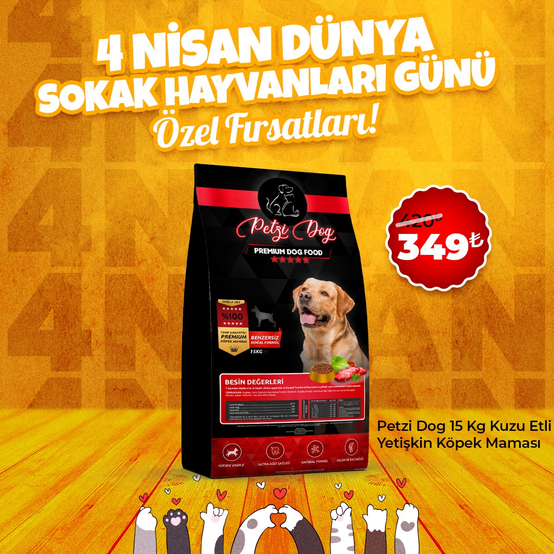 Petzi Dog Kuzu Etli 15 Kg Yetişkin Köpek Maması