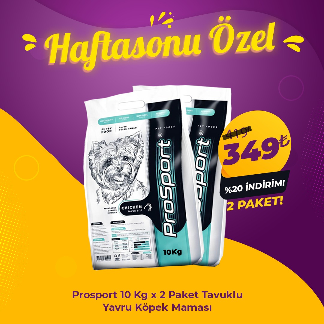 Prosport 10 Kg Tavuklu Yavru Köpek Maması x 2 Adet (Avantaj Paketi)