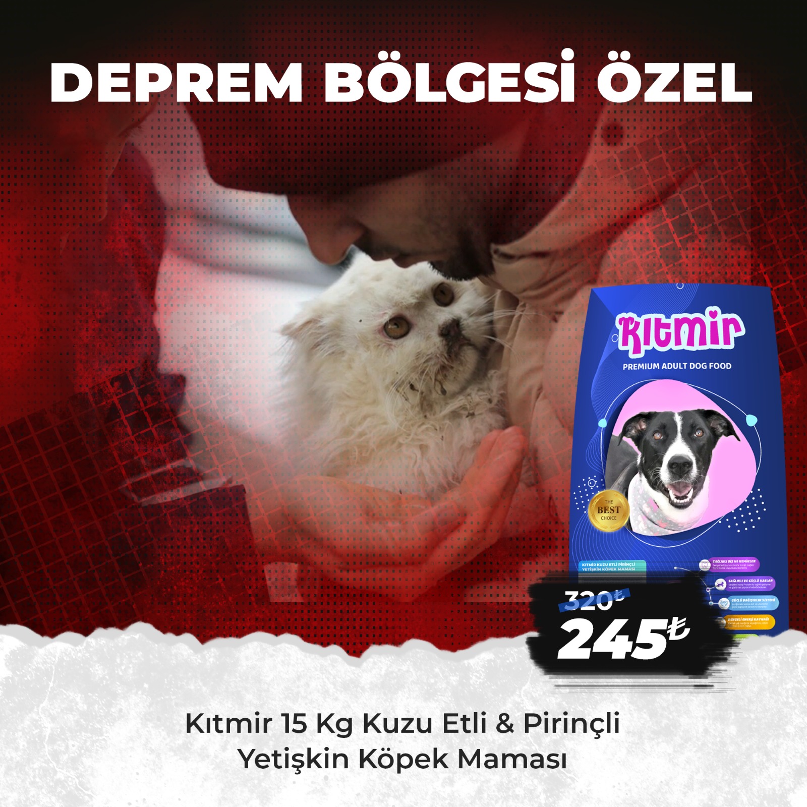 Kıtmir 15 Kg Kuzu Etli & Pirinçli Yetişkin Köpek Maması