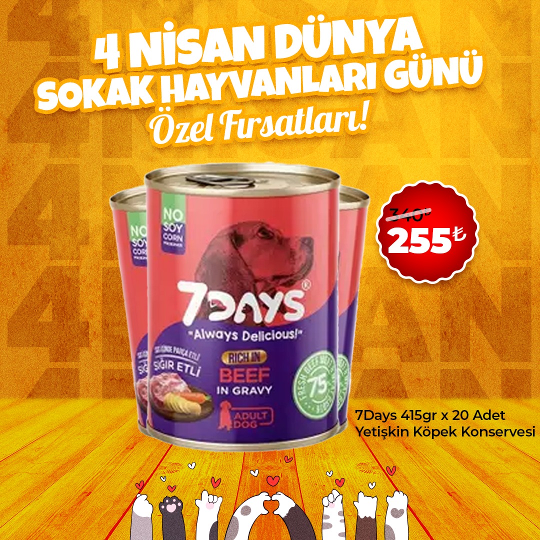7 Days 400 Gr x 20 Adet Köpek Konserve Çeşitleri