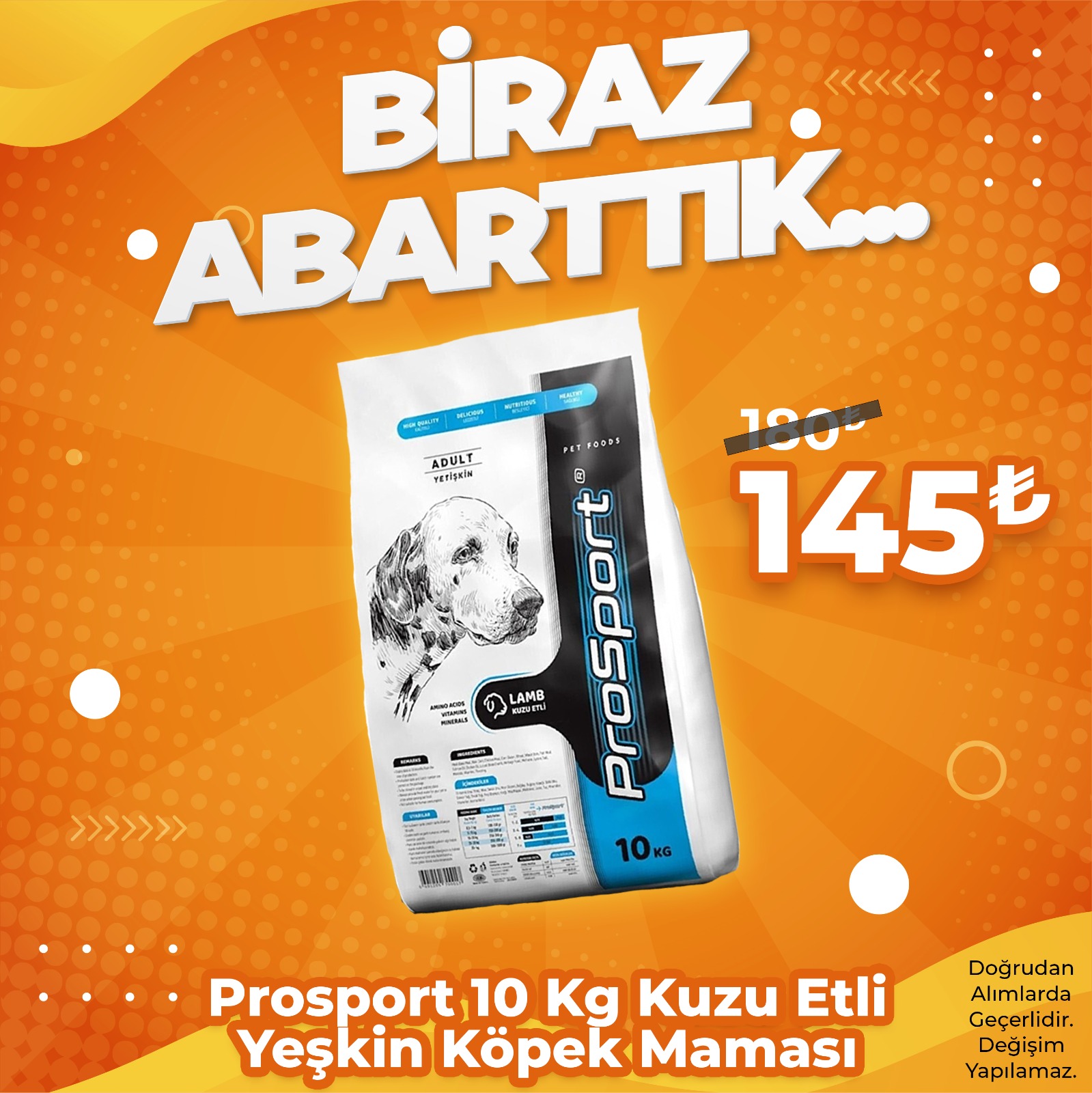 ProSport Kuzu Etli Yetişkin Köpek Maması 10 KG