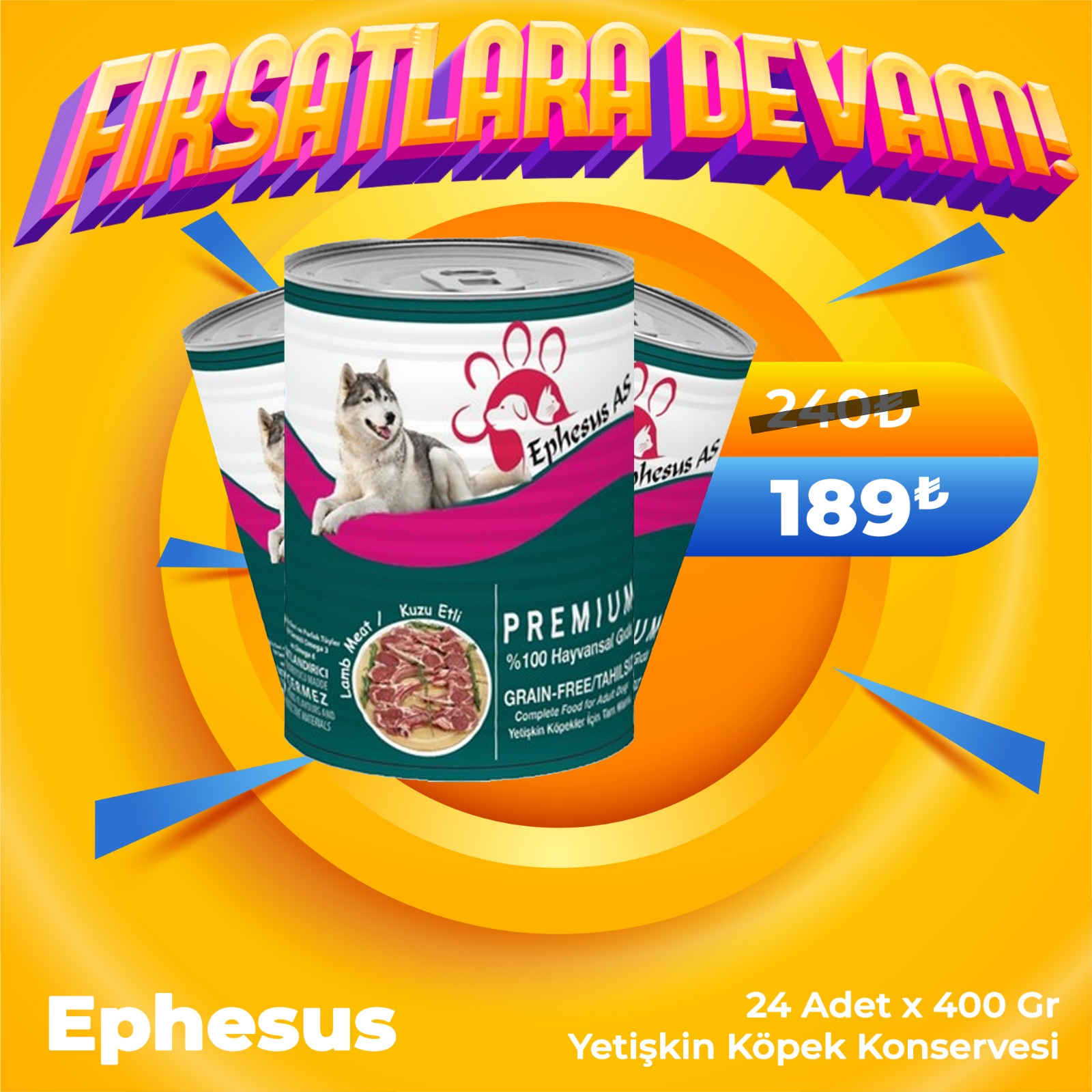 Ephesus As 415 gr x 24 Adet Köpek Maması Çeşitleri