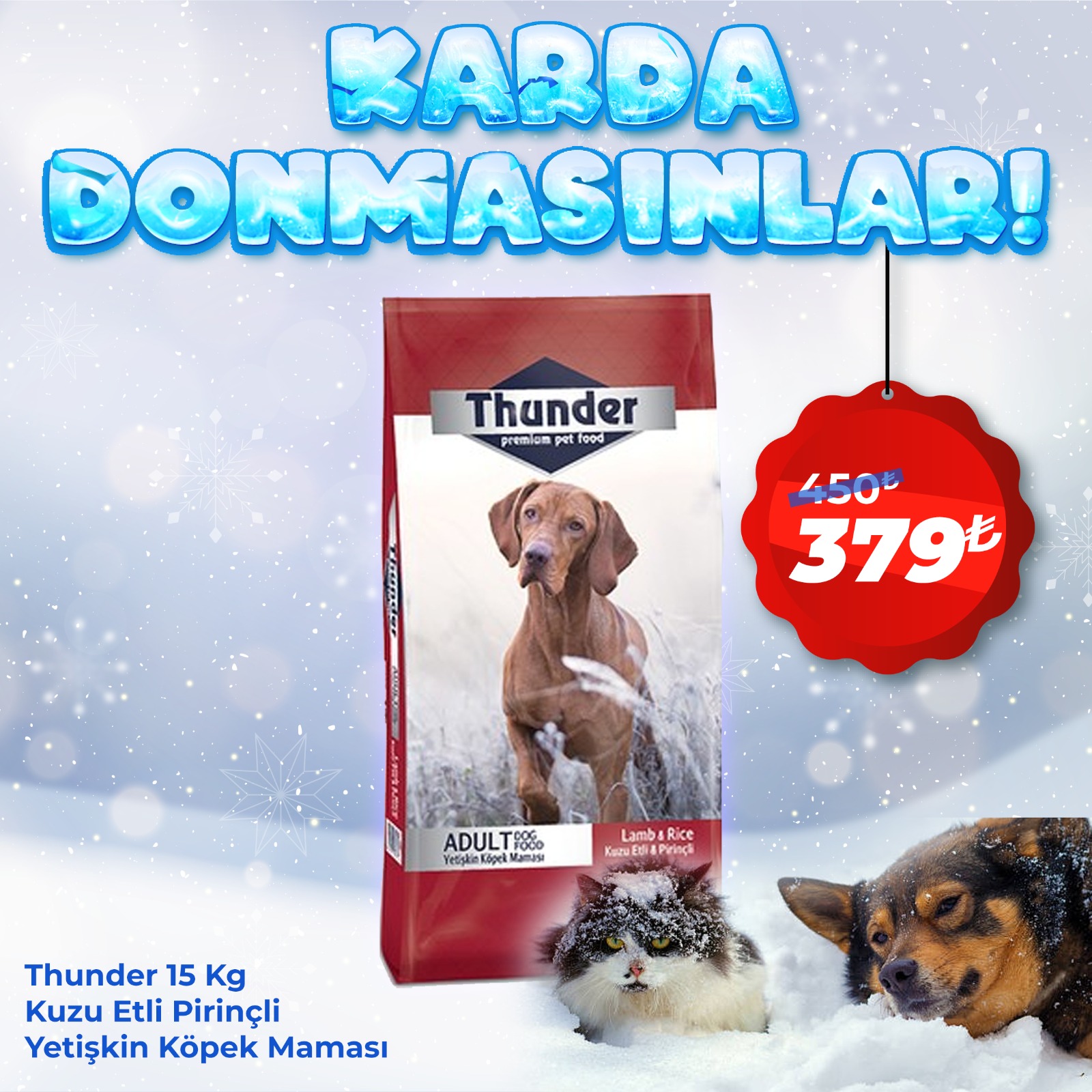 Thunder Kuzu Etli Pirinçli Yetişkin Köpek Maması 15 kg