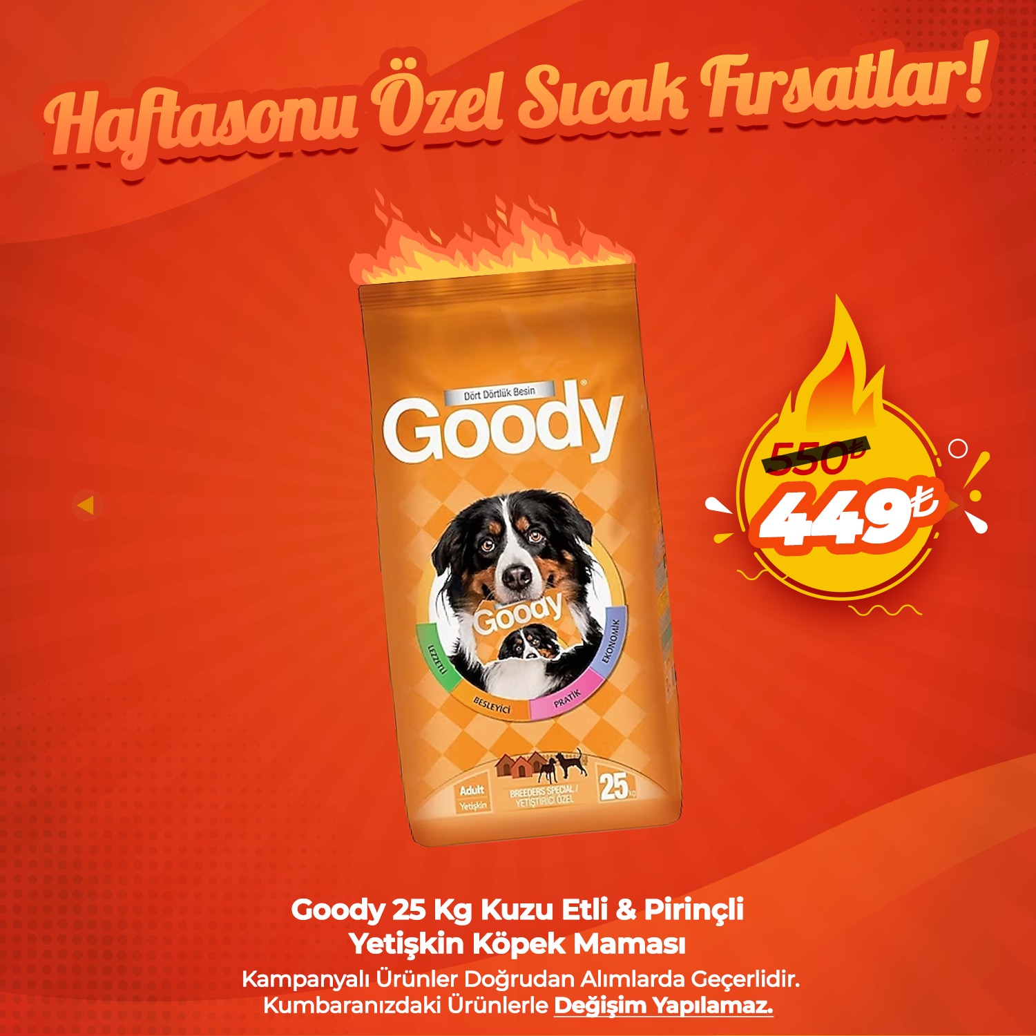 Goody Kuzu Etli Pirinçli Yetişkin Köpek Maması 25 Kg