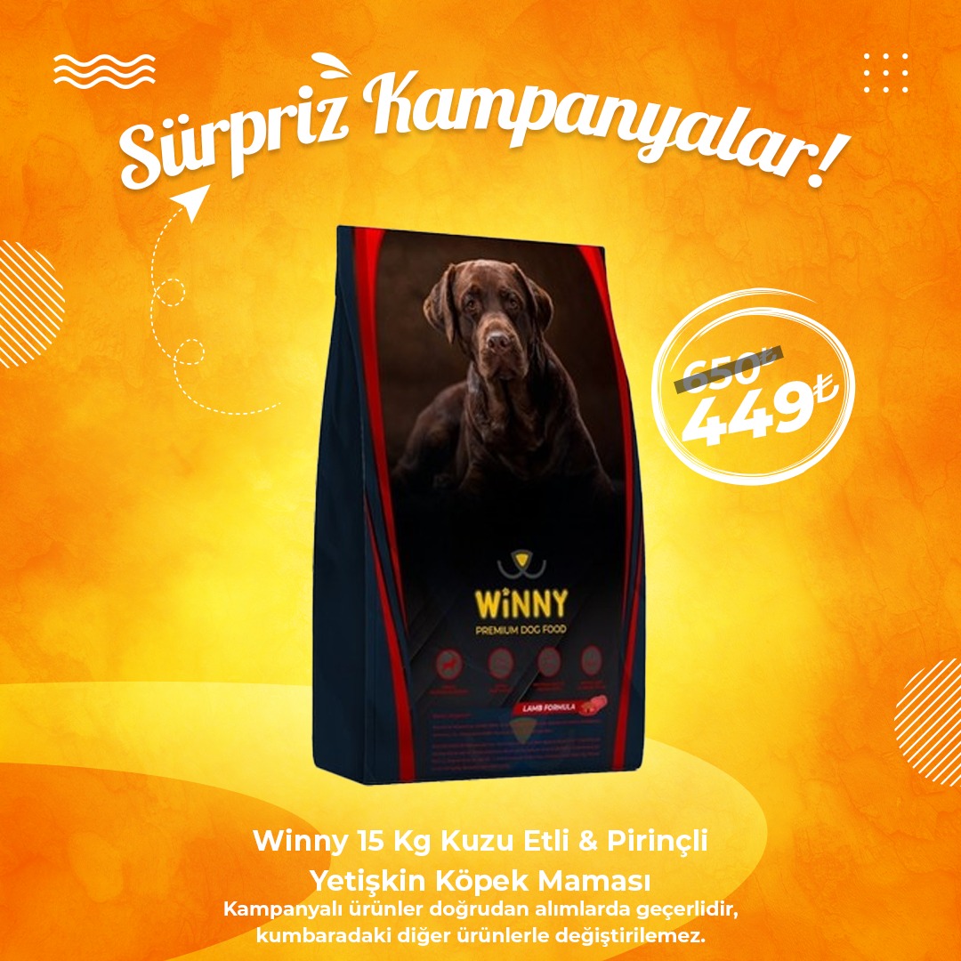 Winny Premium 15 Kg Kuzu Etli Yetişkin Köpek Maması