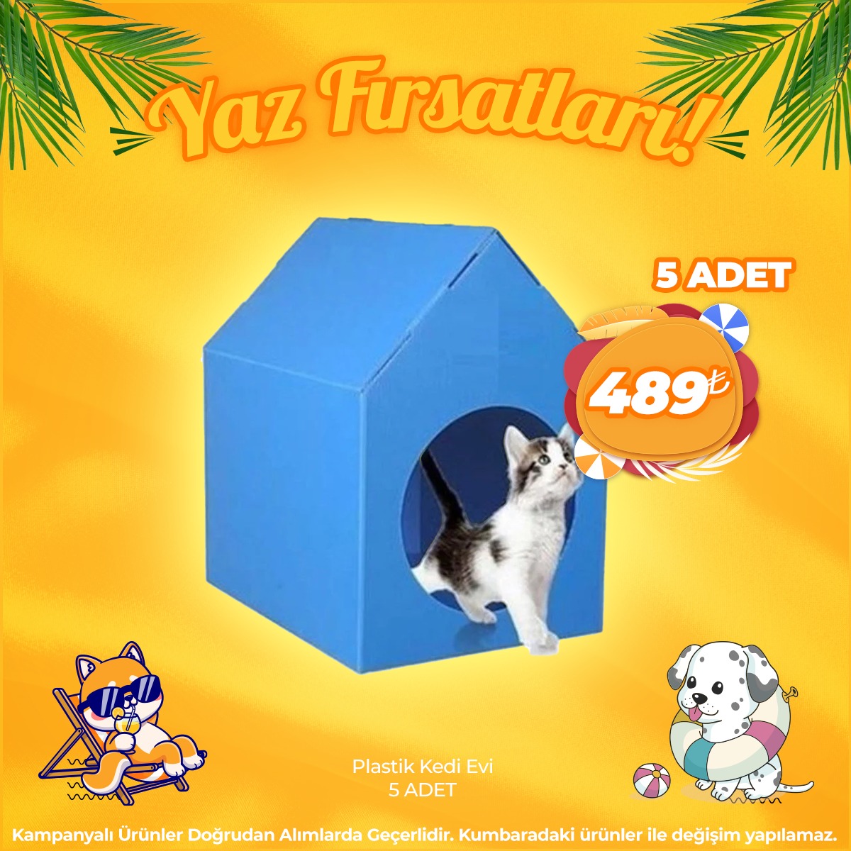 Plastik Kedi Evi 5 Adet