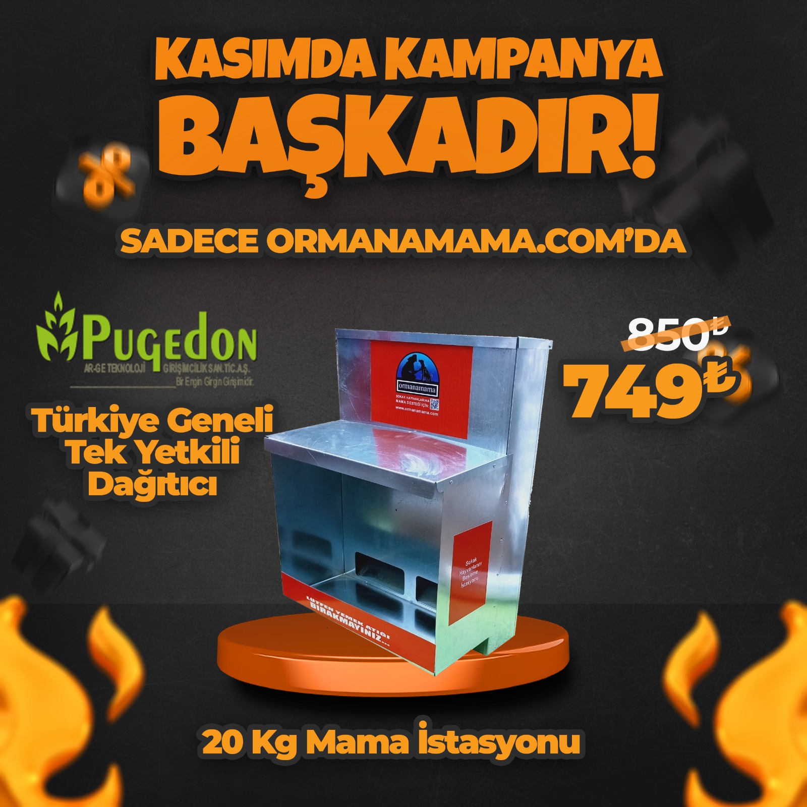 20 Kg Kedi ve Köpek Mama İstasyonu