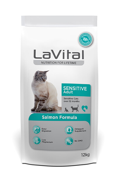 LaVital Senstive Somonlu Yetişkin Kedi Maması 12Kg