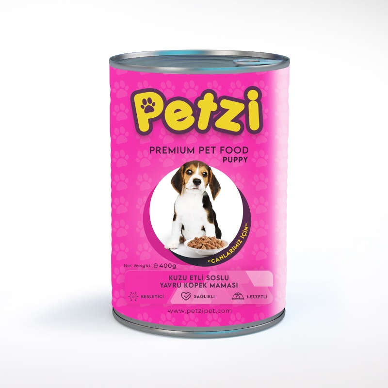 Petzi Dog Premium Kuzu Etli Soslu Yavru Köpek Konservesi 400 Gr