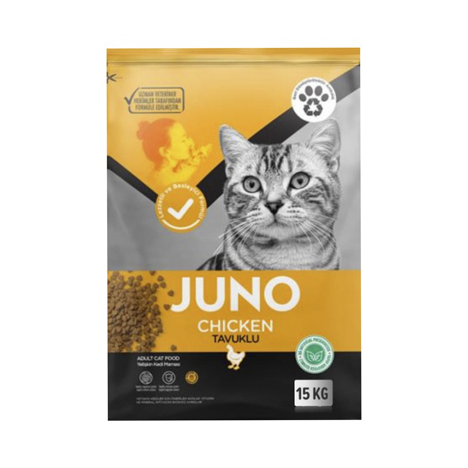 JUNO Yetişkin Tavuklu Kedi Maması 15kg