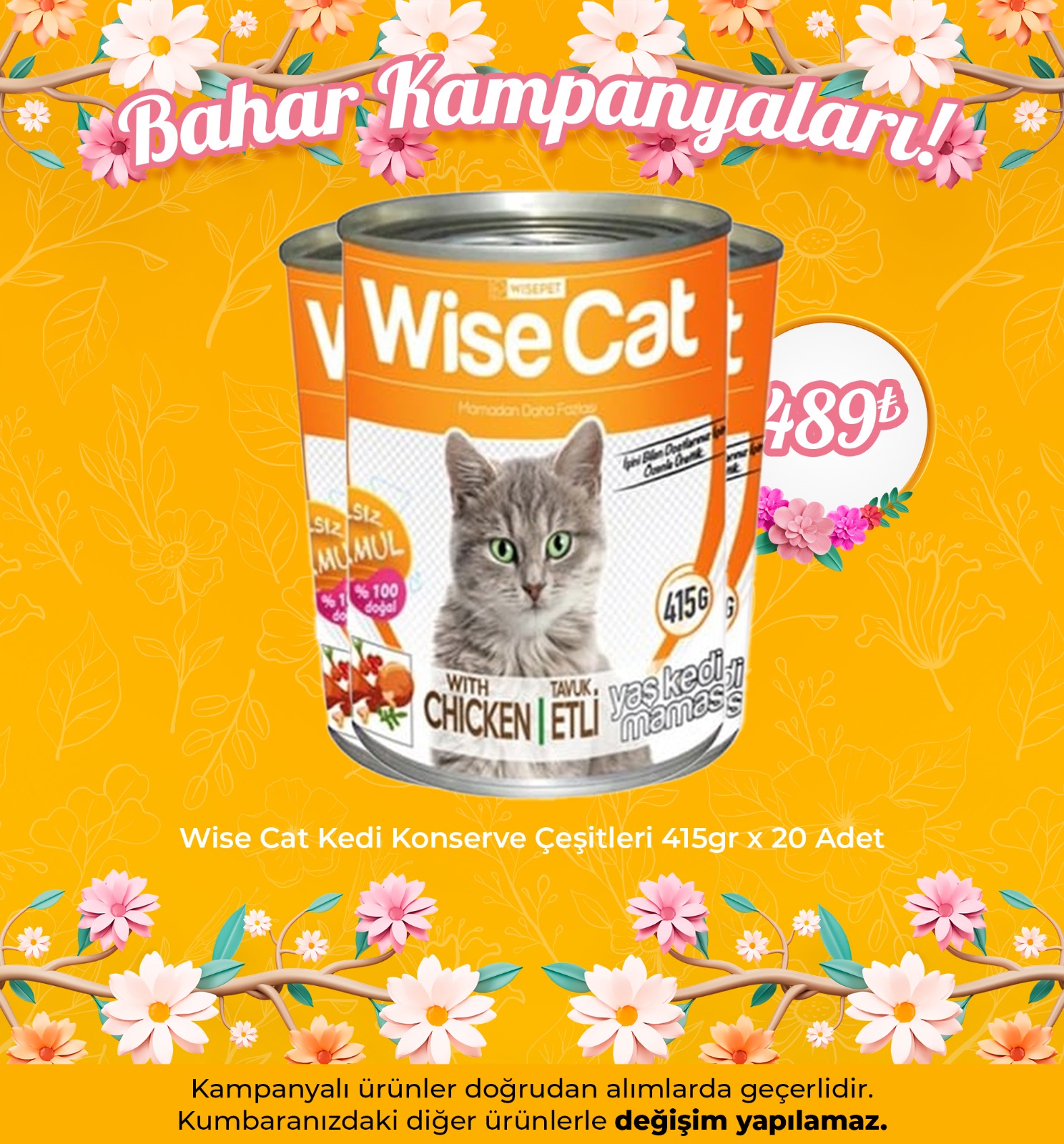 Wise Cat Kedi Konserve Çeşitleri 415gr x 20 Adet